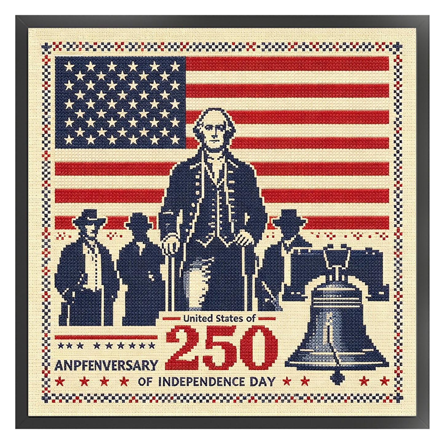 Independence Day - Full 18CT Stamped Cross Stitch 30x30CM - Huacan