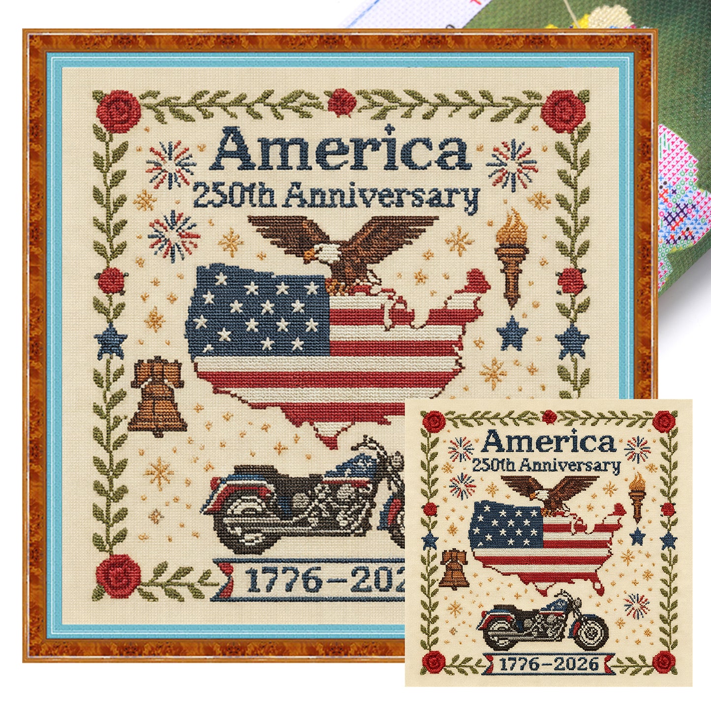 Independence Day - Full 18CT Stamped Cross Stitch 30x30CM - Huacan