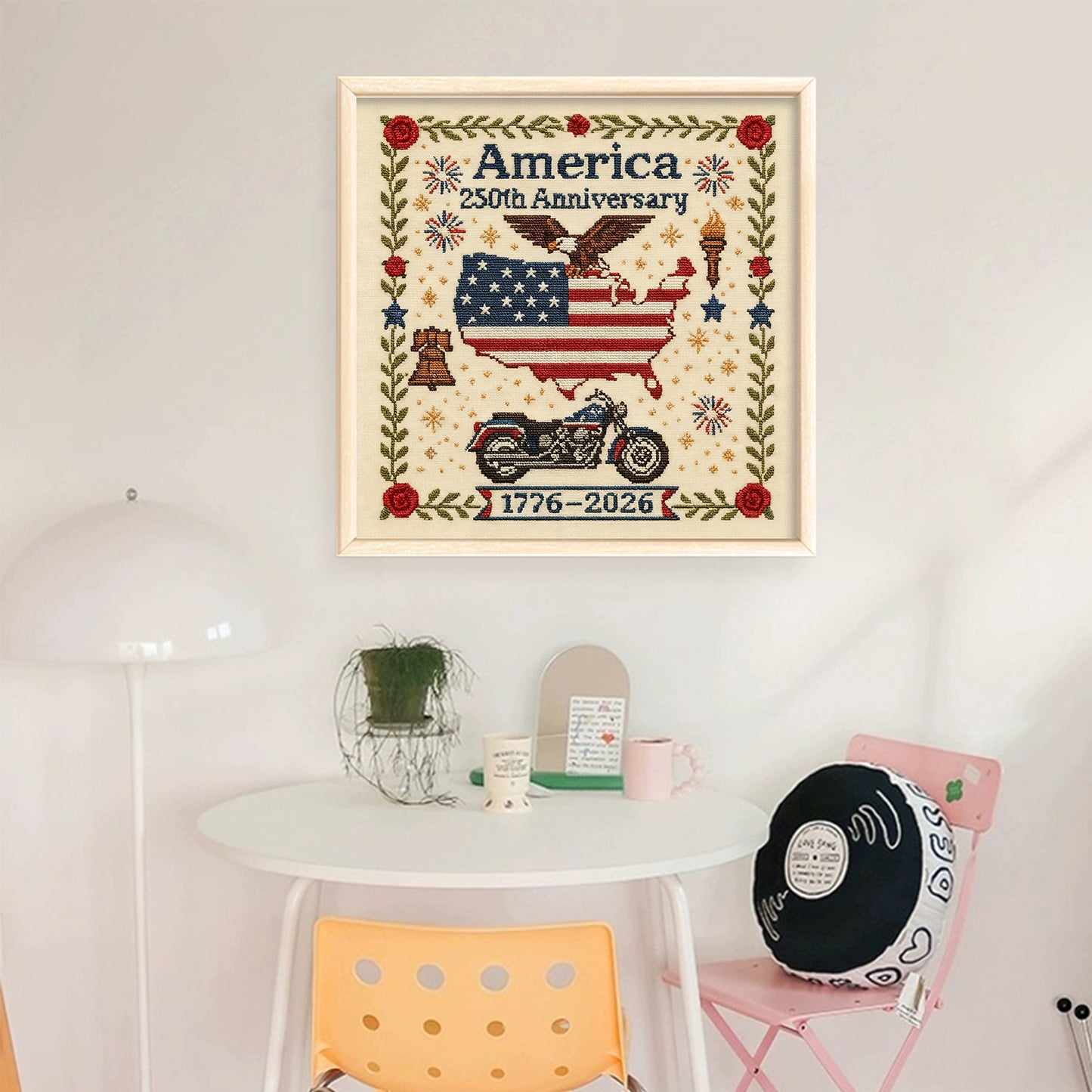 Independence Day - Full 18CT Stamped Cross Stitch 30x30CM - Huacan