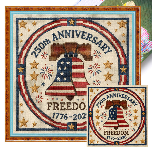 Independence Day - Full 18CT Stamped Cross Stitch 30x30CM - Huacan