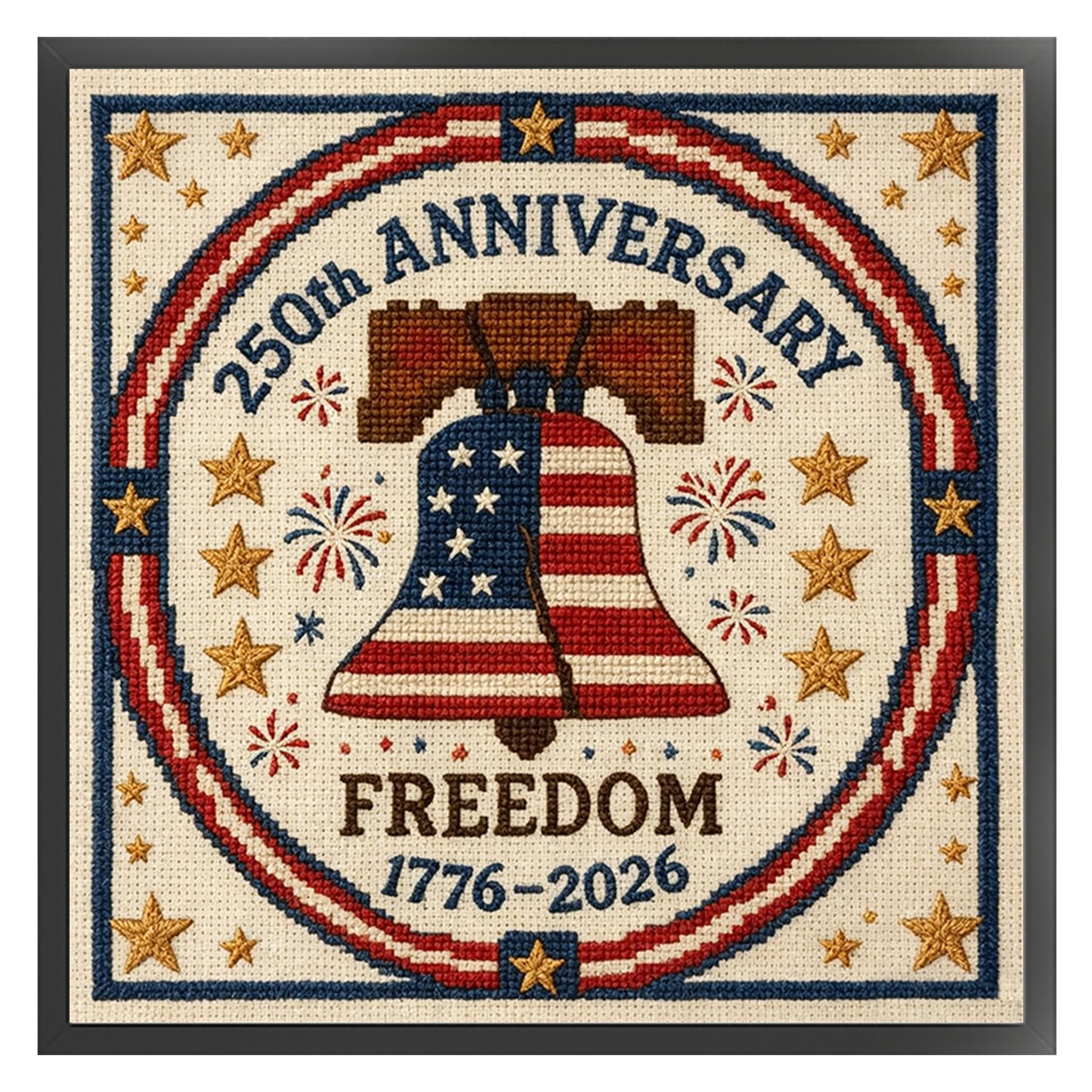 Independence Day - Full 18CT Stamped Cross Stitch 30x30CM - Huacan