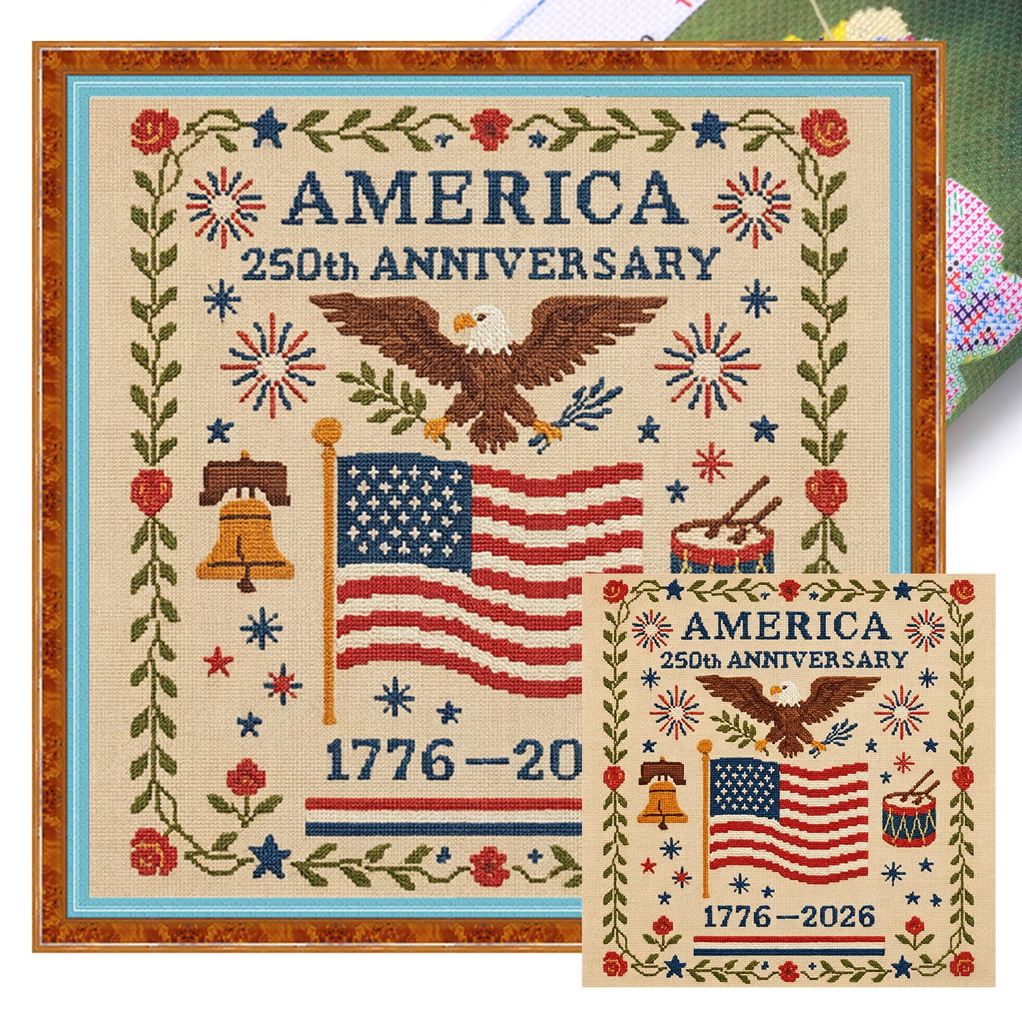 Independence Day - Full 18CT Stamped Cross Stitch 30x30CM - Huacan