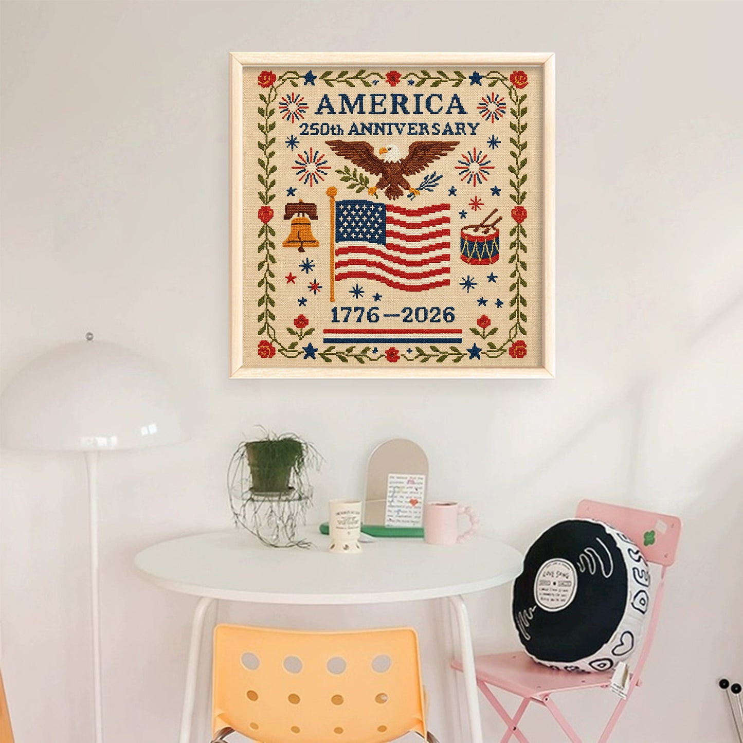 Independence Day - Full 18CT Stamped Cross Stitch 30x30CM - Huacan