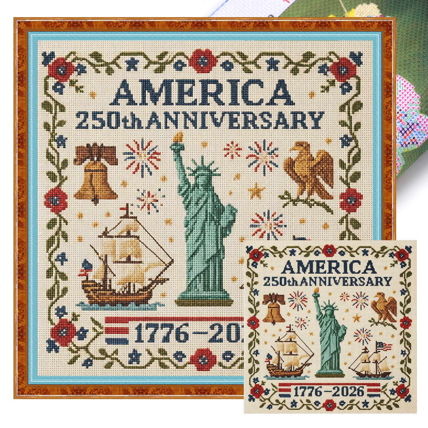 Independence Day - Full 18CT Stamped Cross Stitch 30x30CM - Huacan