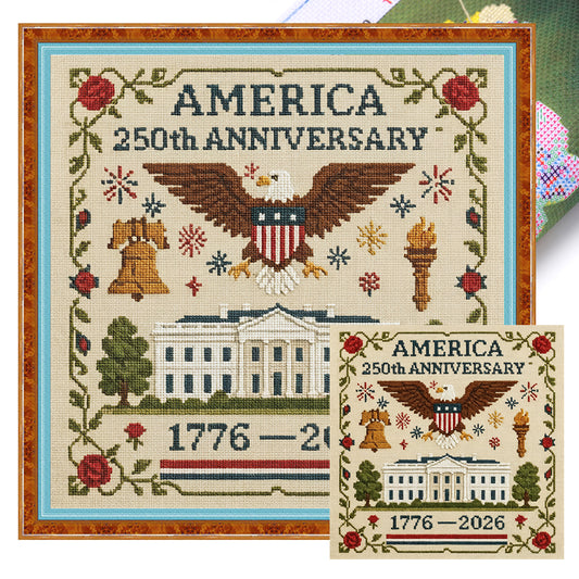 Independence Day - Full 18CT Stamped Cross Stitch 30x30CM - Huacan