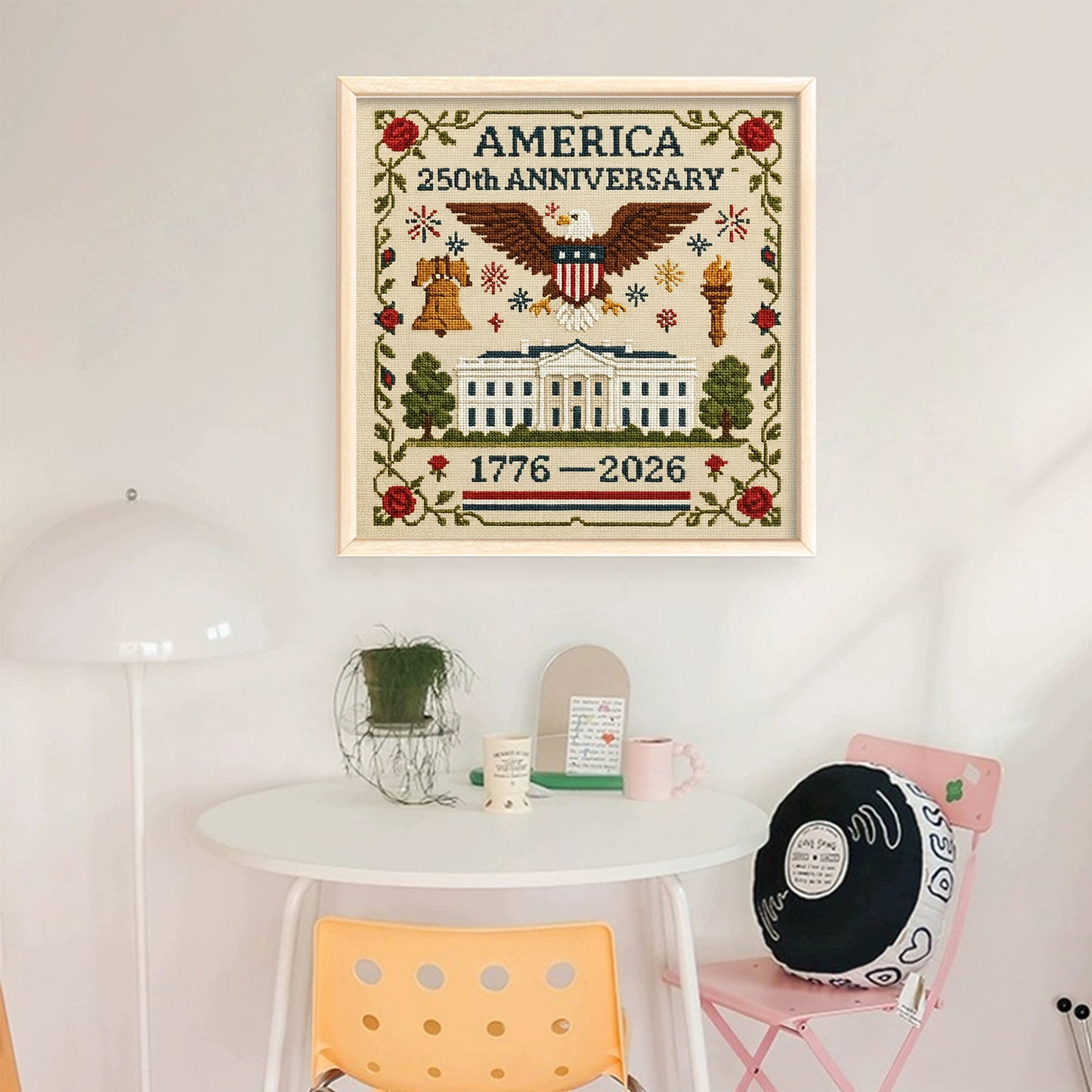 Independence Day - Full 18CT Stamped Cross Stitch 30x30CM - Huacan