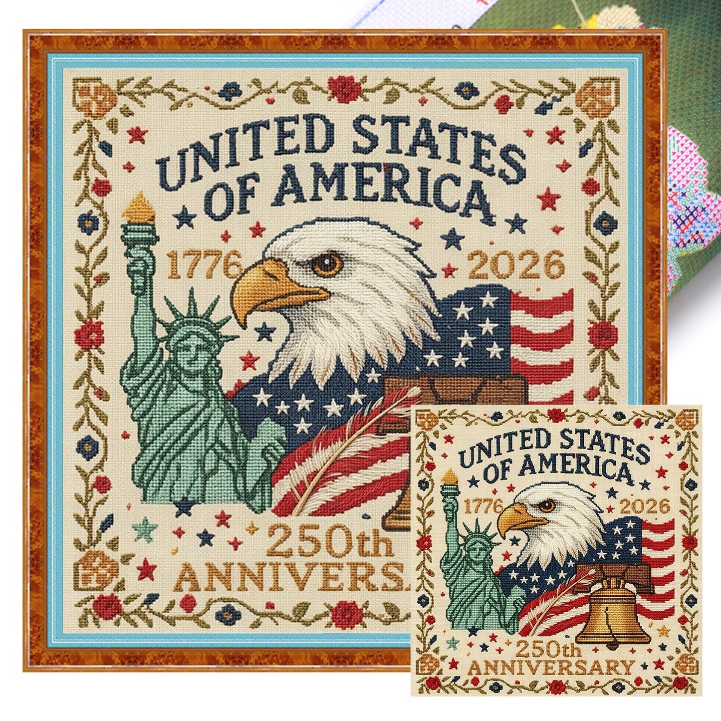 Independence Day - Full 18CT Stamped Cross Stitch 30x30CM - Huacan