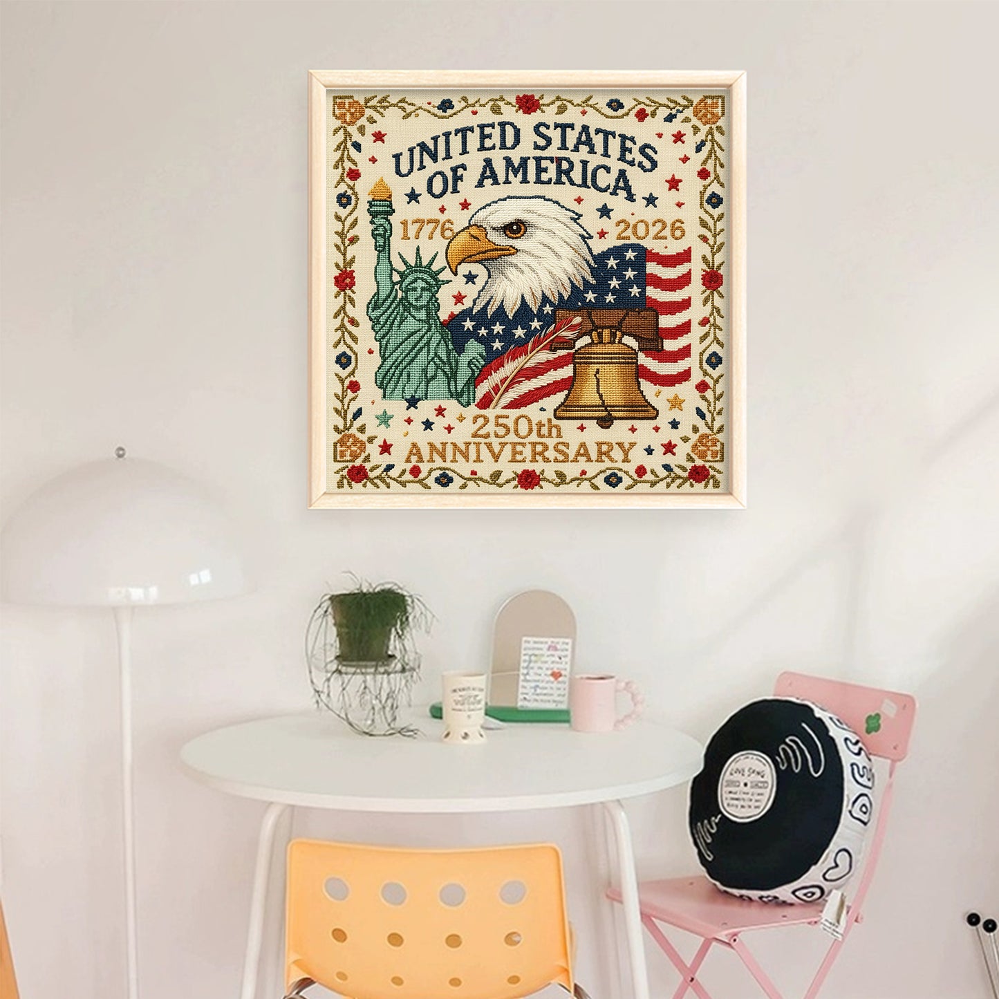 Independence Day - Full 18CT Stamped Cross Stitch 30x30CM - Huacan