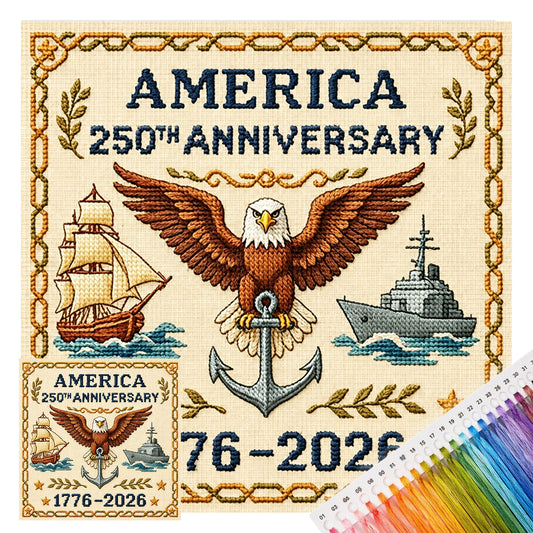 Independence Day - Full 18CT Stamped Cross Stitch 30x30CM - Huacan