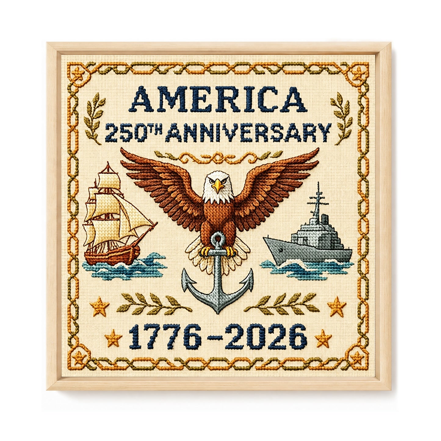 Independence Day - Full 18CT Stamped Cross Stitch 30x30CM - Huacan
