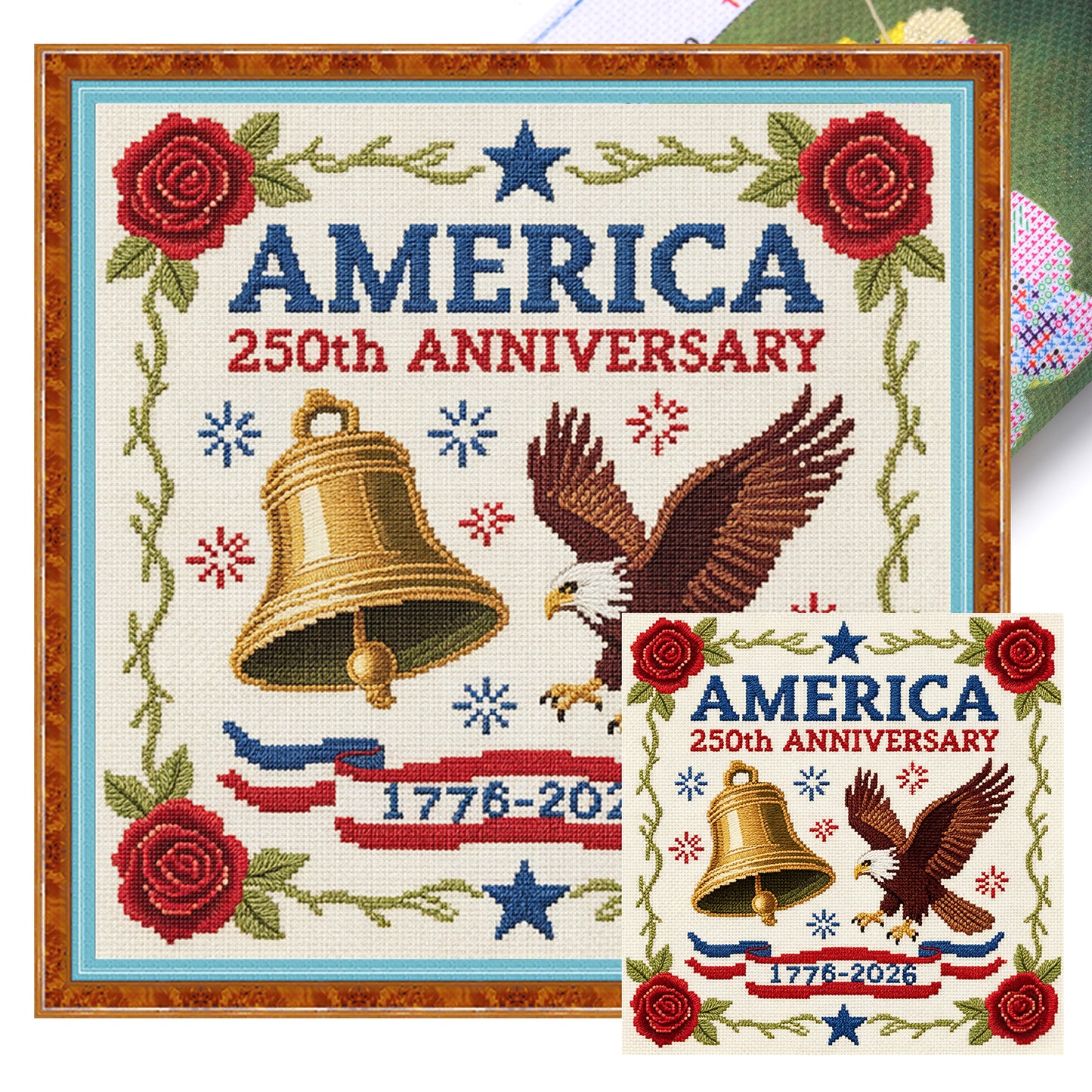 Independence Day - Full 18CT Stamped Cross Stitch 30x30CM - Huacan