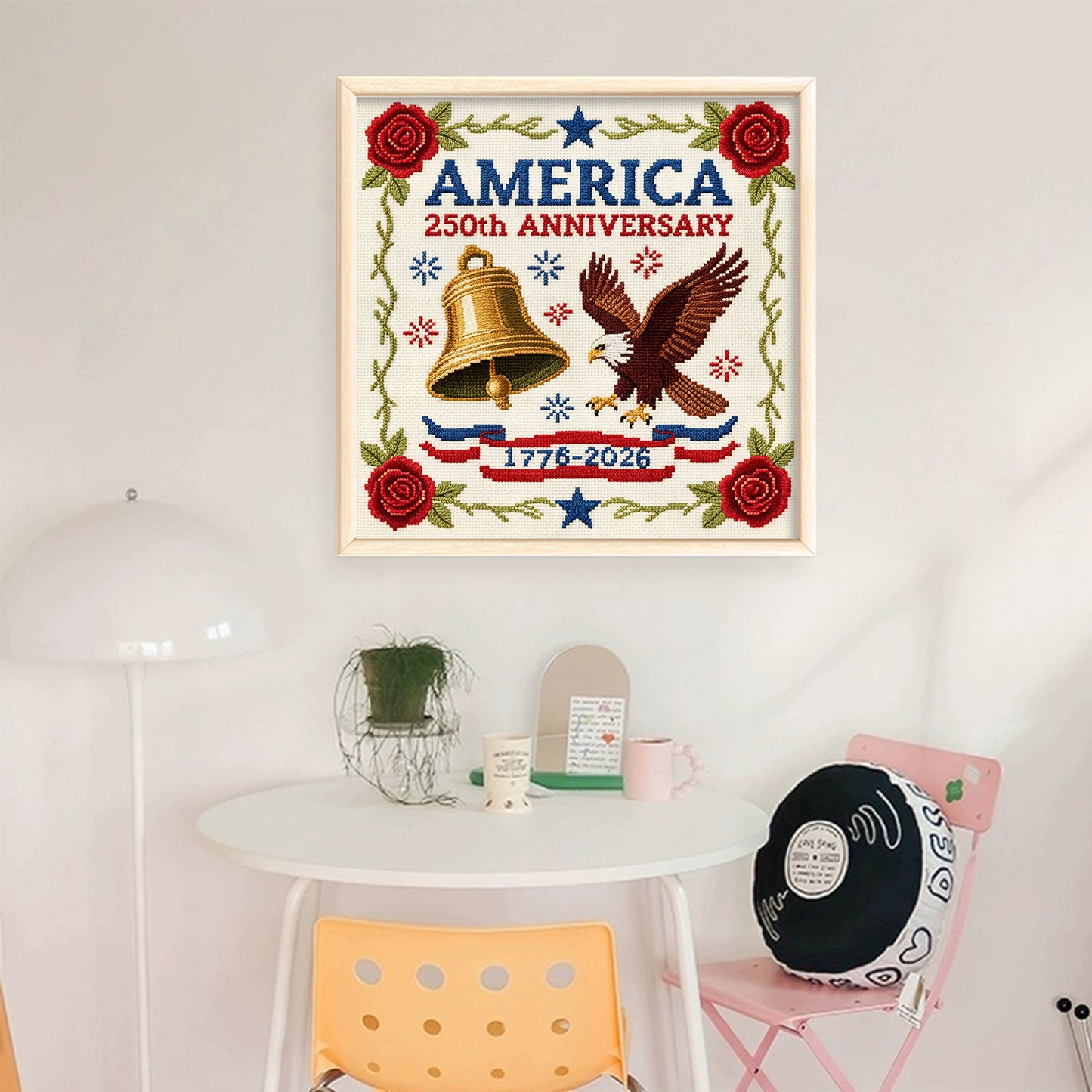 Independence Day - Full 18CT Stamped Cross Stitch 30x30CM - Huacan