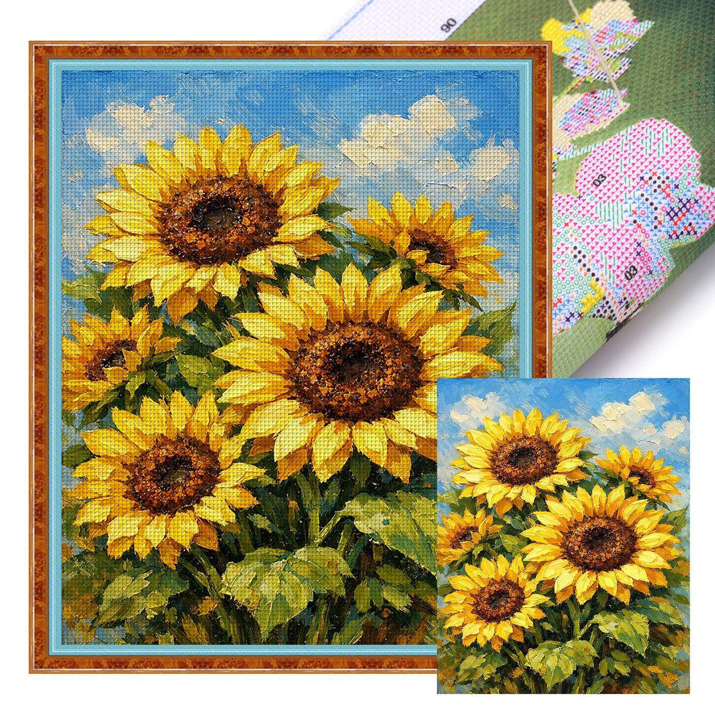 Sunflower - Full 11CT Stamped Cross Stitch 40x55CM - Yishu