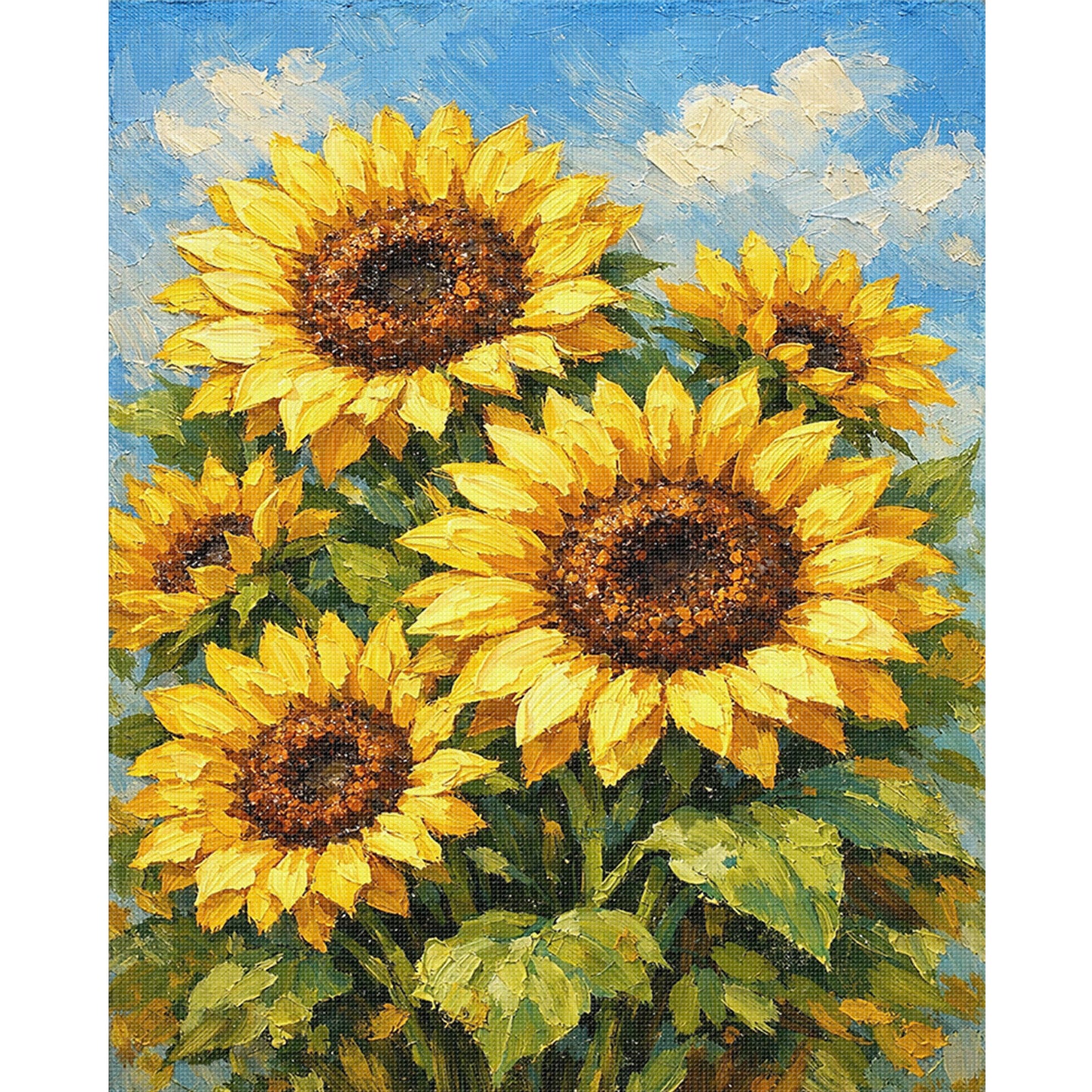 Sunflower - Full 11CT Stamped Cross Stitch 40x55CM - Yishu
