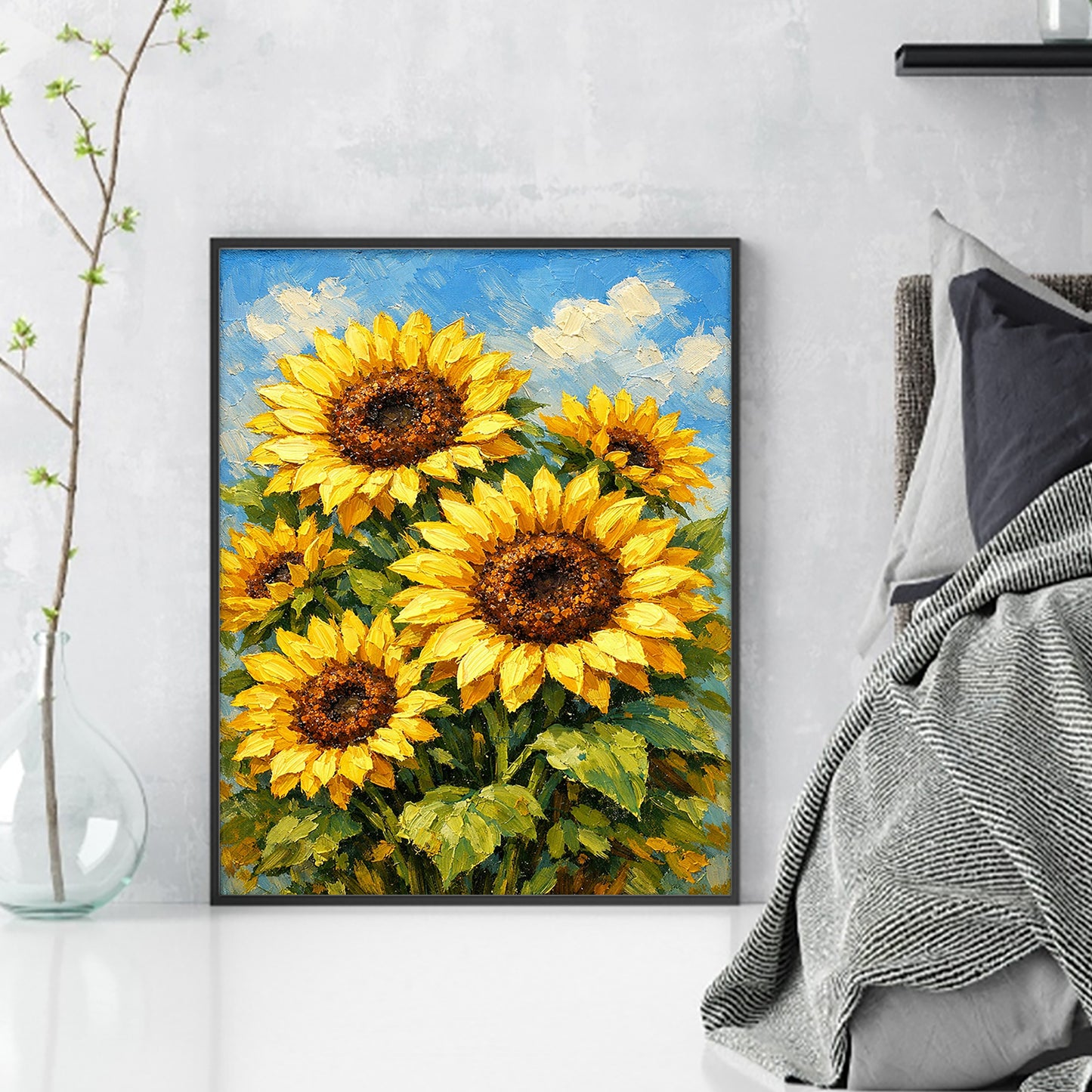Sunflower - Full 11CT Stamped Cross Stitch 40x55CM - Yishu