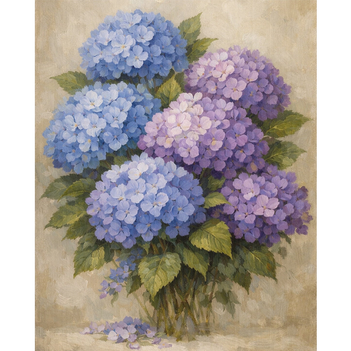 Hydrangea_Blue - Full 11CT Stamped Cross Stitch 40x50CM - Yishu
