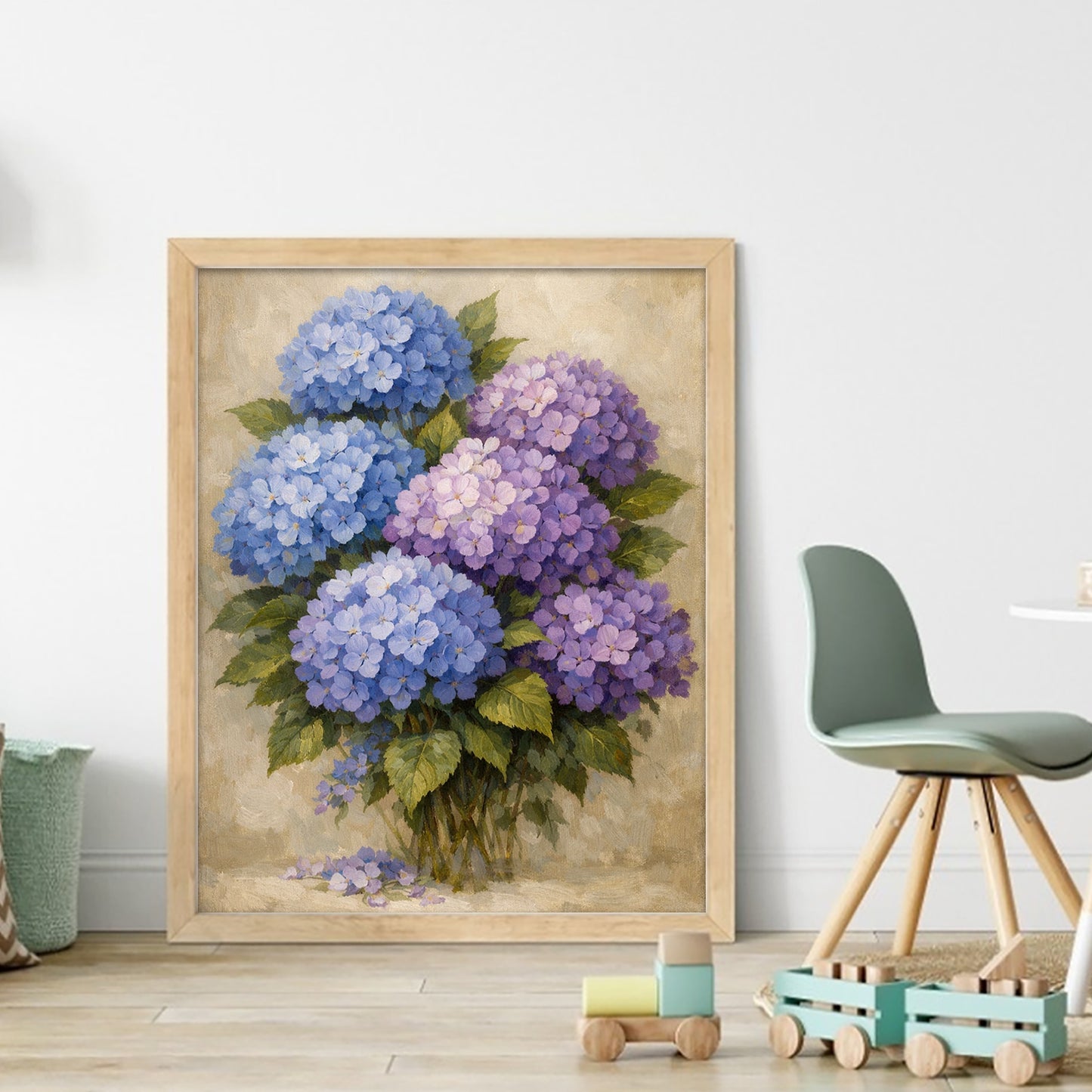 Hydrangea_Blue - Full 11CT Stamped Cross Stitch 40x50CM - Yishu