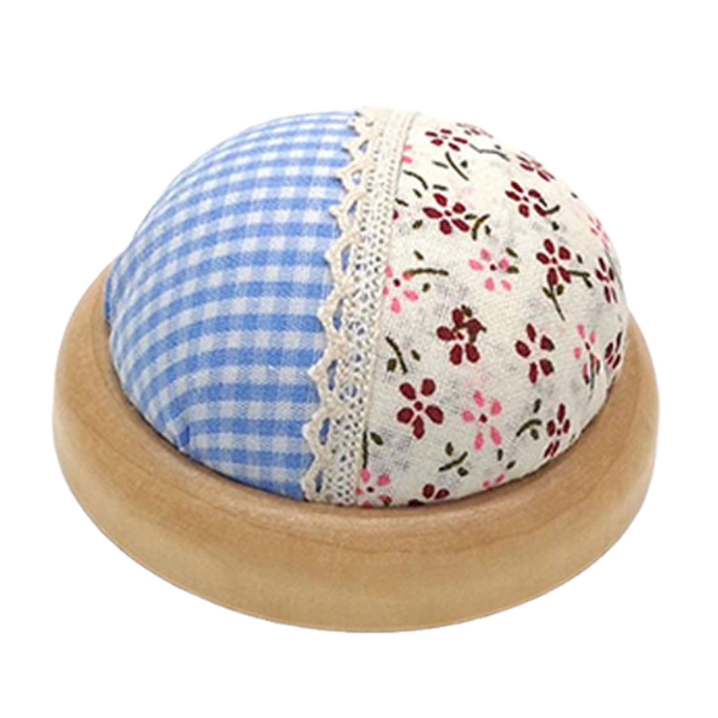Japanese Style Round Pin Cushion Wooden Base Sewing Pin Cushion Sewing Accessories Sewing Needle Cushion for Sewing Quilting Embroidery and DIY Crafts