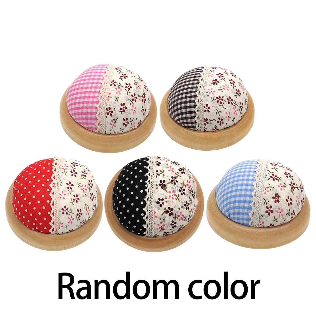 Japanese Style Round Pin Cushion Wooden Base Sewing Pin Cushion Sewing Accessories Sewing Needle Cushion for Sewing Quilting Embroidery and DIY Crafts