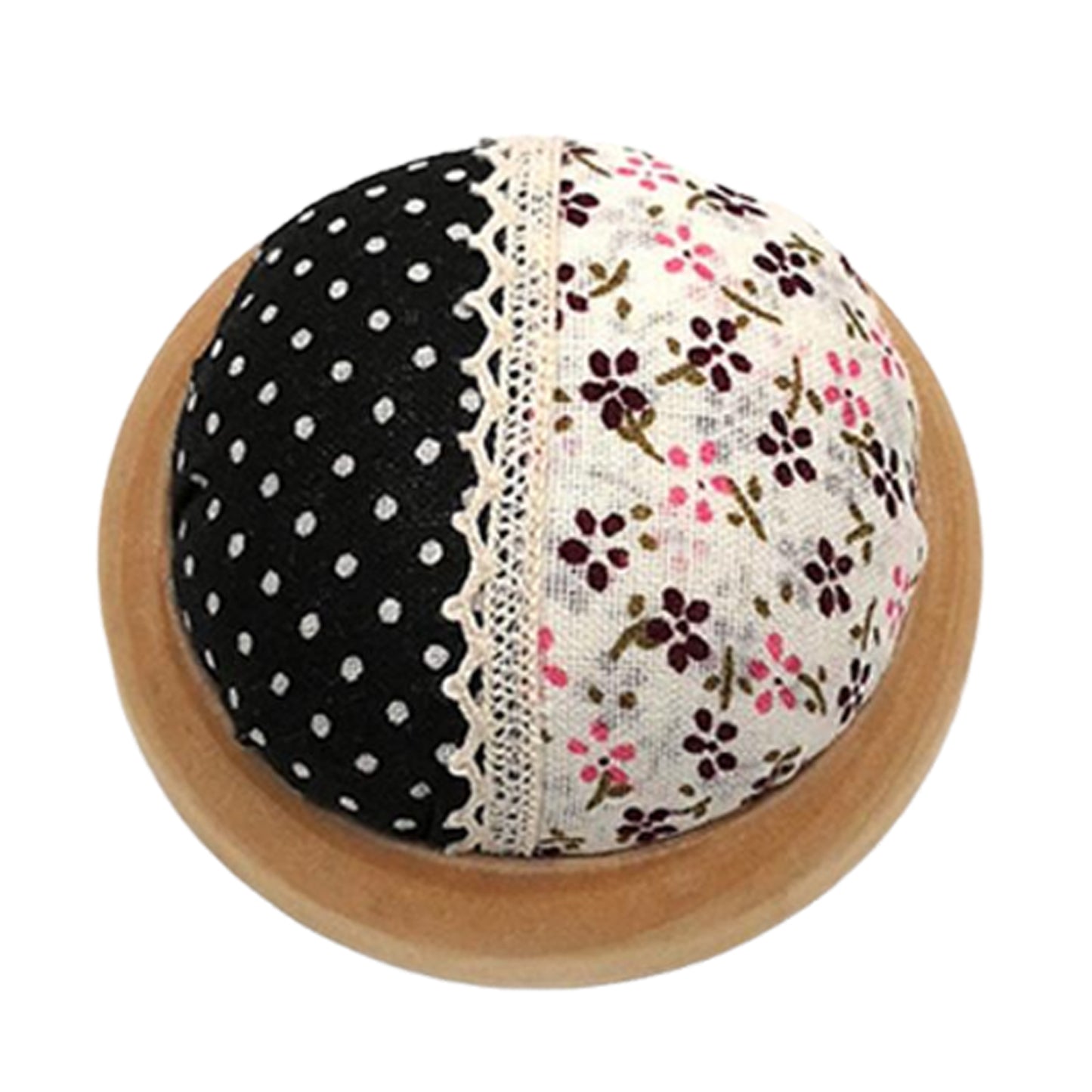 Japanese Style Round Pin Cushion Wooden Base Sewing Pin Cushion Sewing Accessories Sewing Needle Cushion for Sewing Quilting Embroidery and DIY Crafts