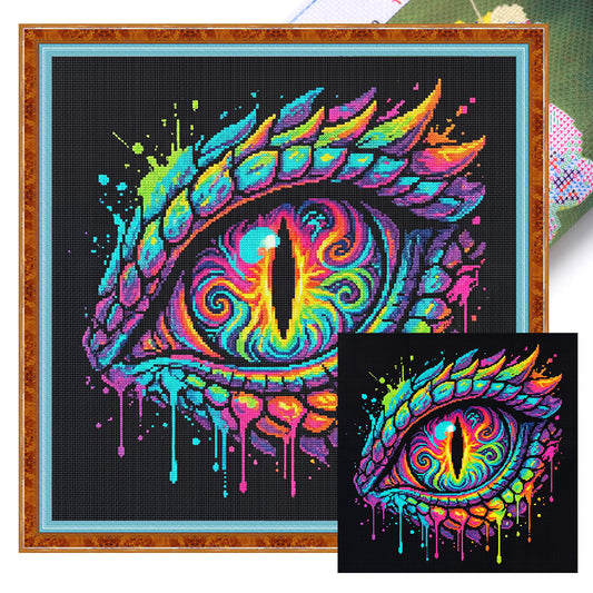 Dragon Eye - Full 14CT Stamped Cross Stitch 30x30CM - Huacan