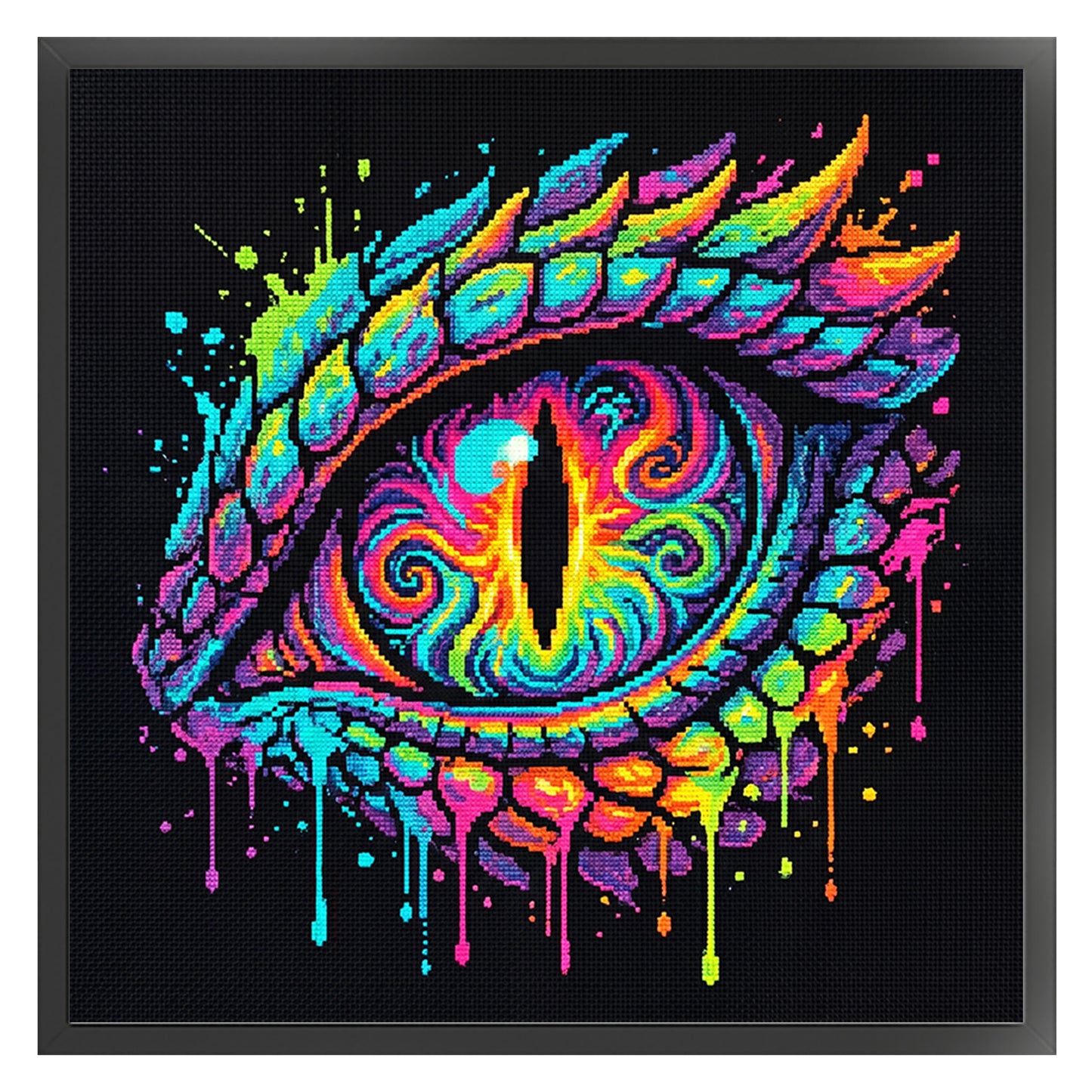 Dragon Eye - Full 14CT Stamped Cross Stitch 30x30CM - Huacan