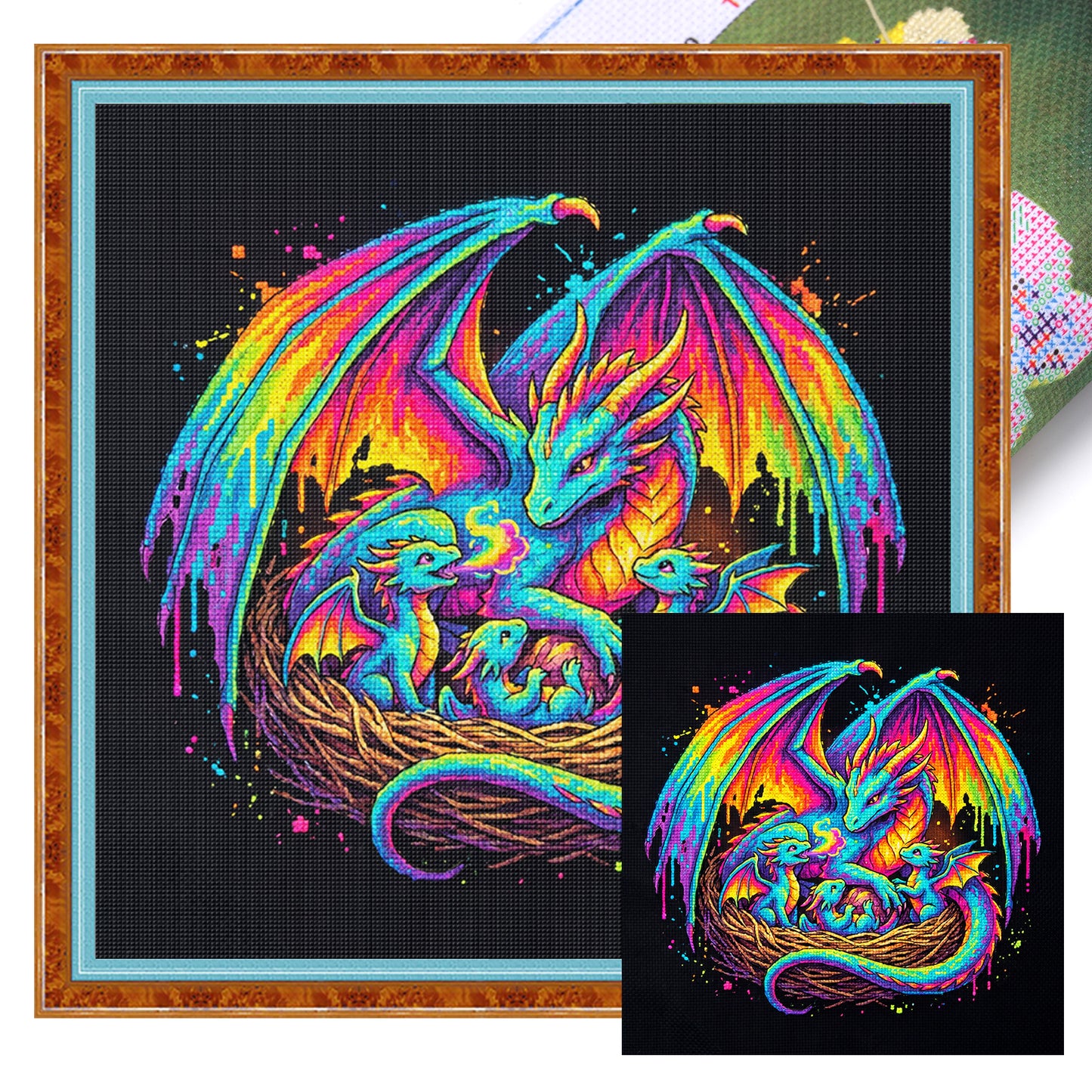 Dragon Nest - Full 14CT Stamped Cross Stitch 30x30CM - Huacan
