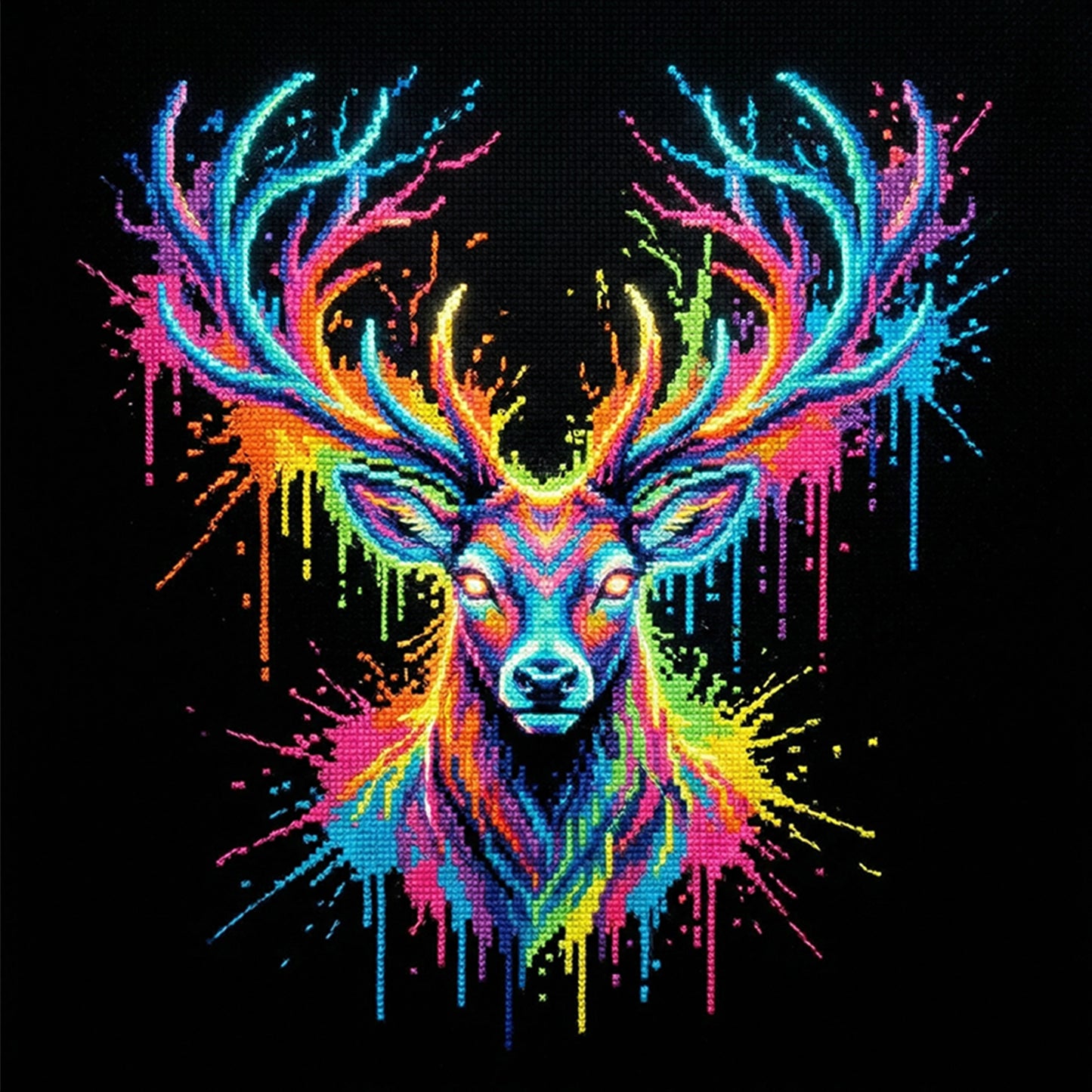 Deer - Full 14CT Stamped Cross Stitch 30x30CM - Huacan
