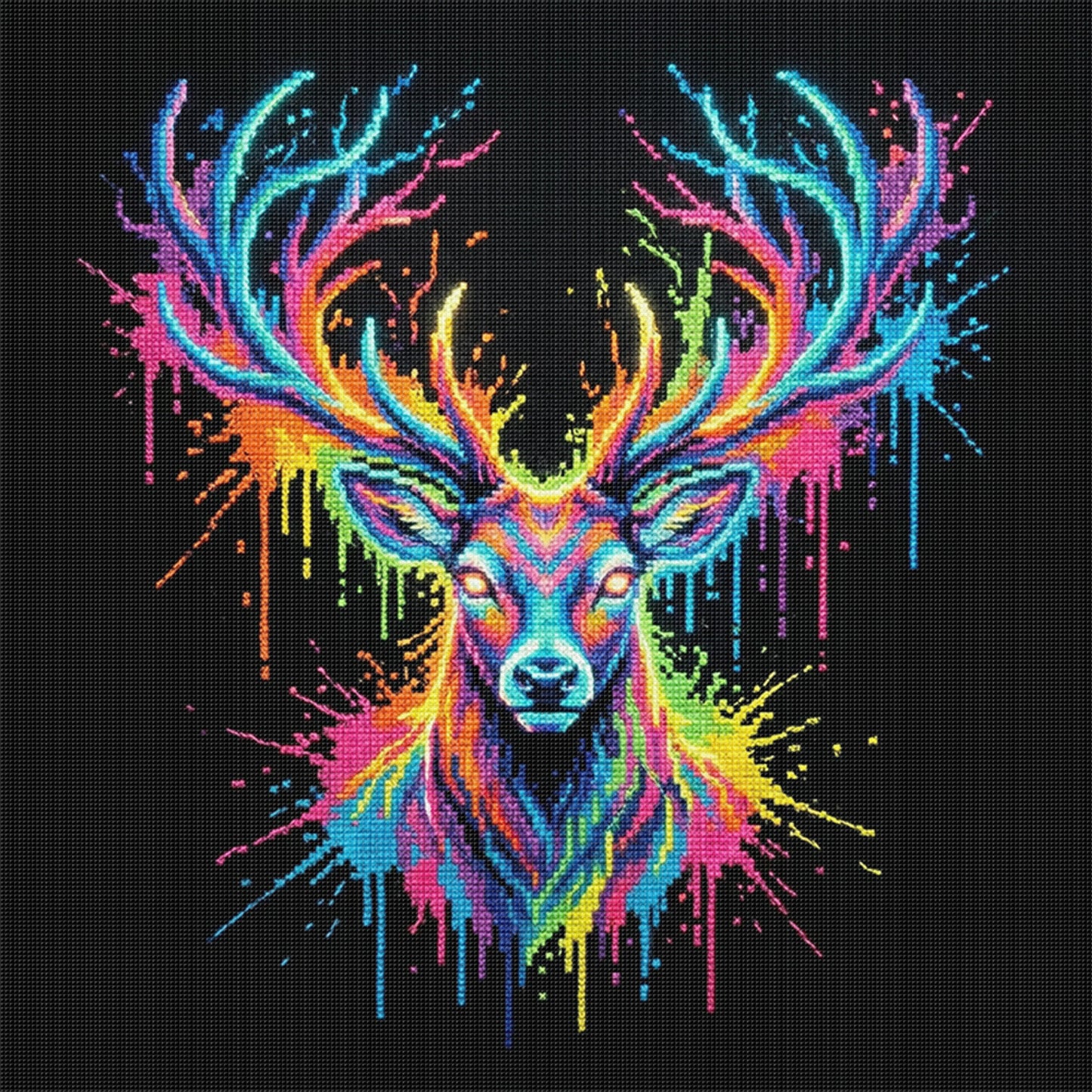 Deer - Full 14CT Stamped Cross Stitch 30x30CM - Huacan