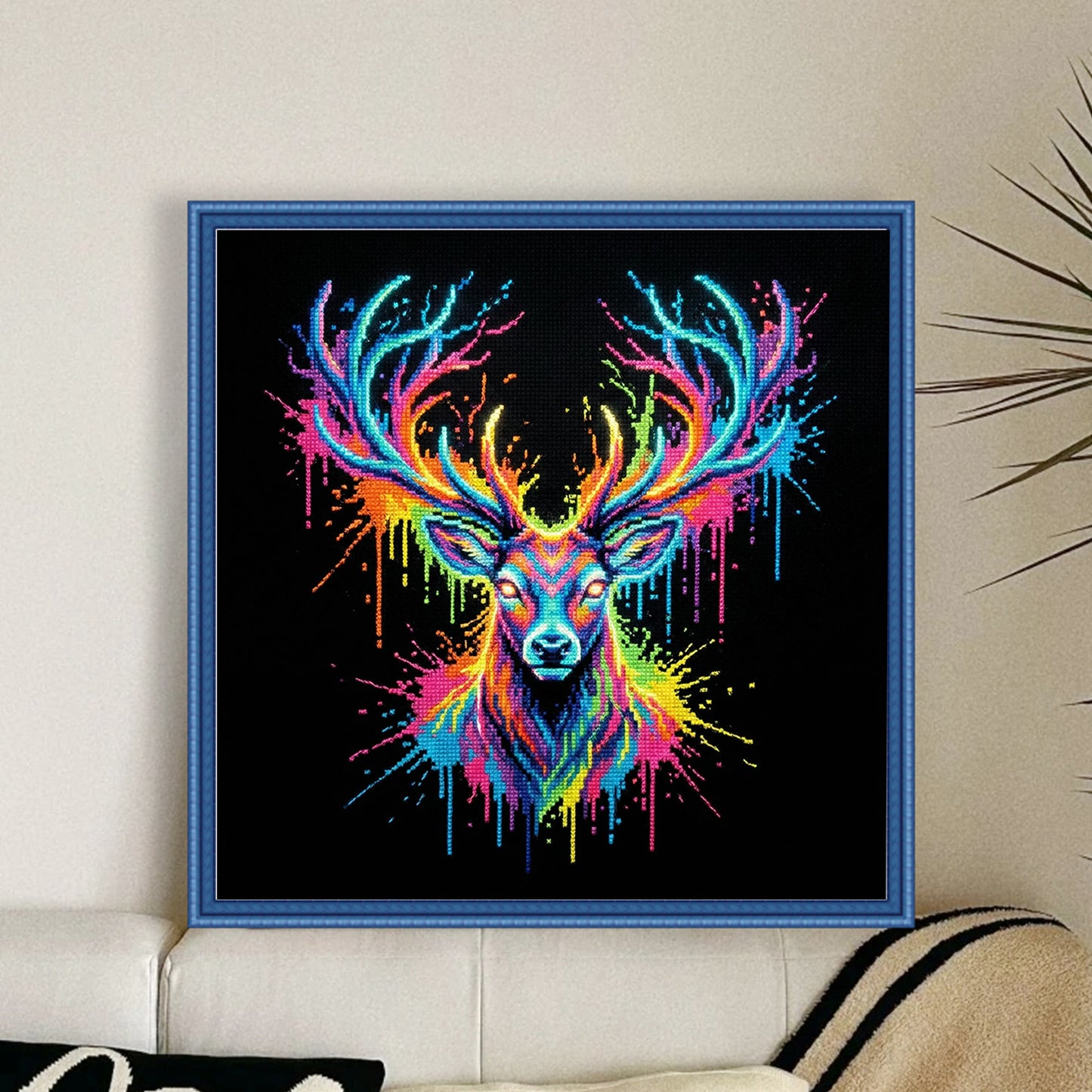 Deer - Full 14CT Stamped Cross Stitch 30x30CM - Huacan