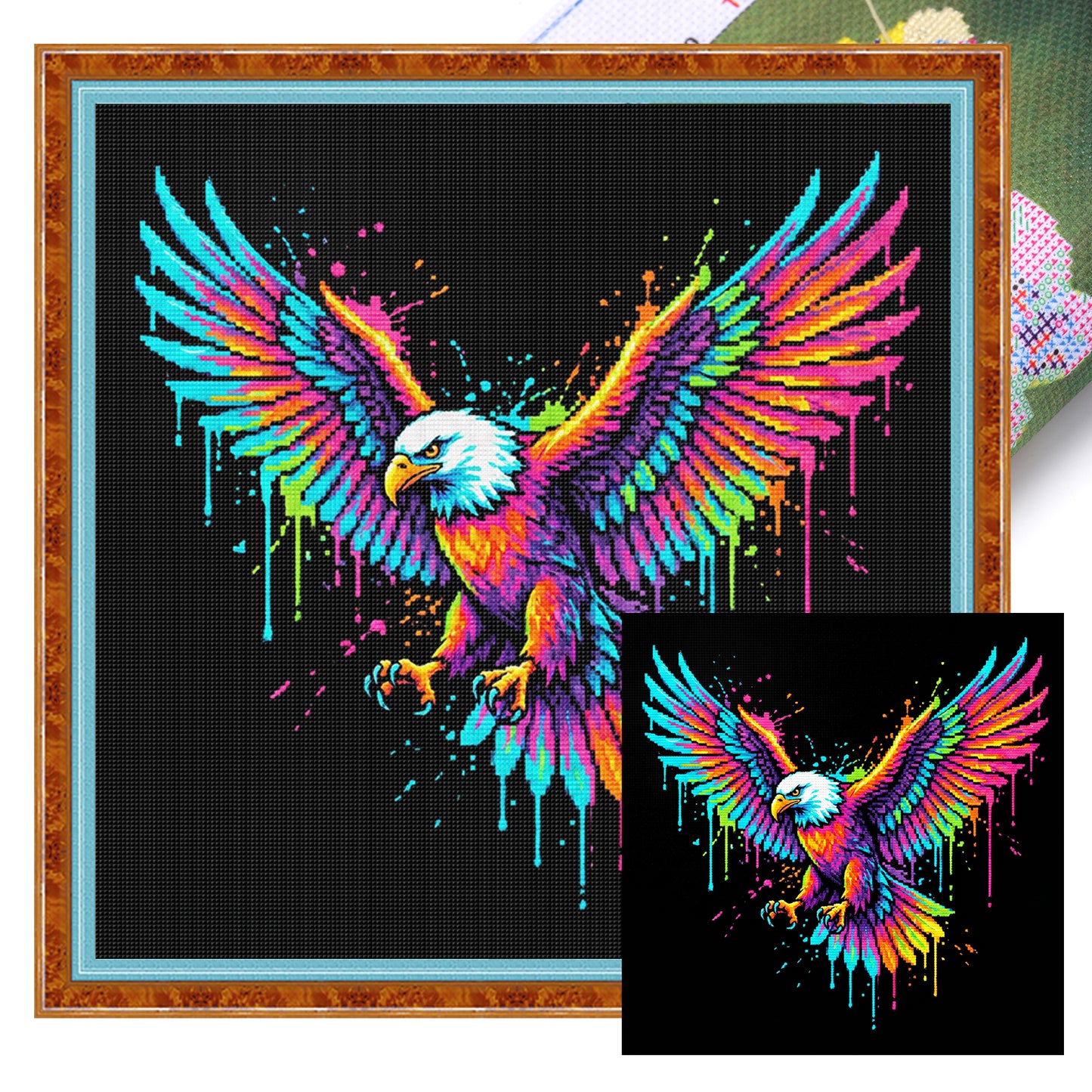 Eagle - Full 14CT Stamped Cross Stitch 30x30CM - Huacan