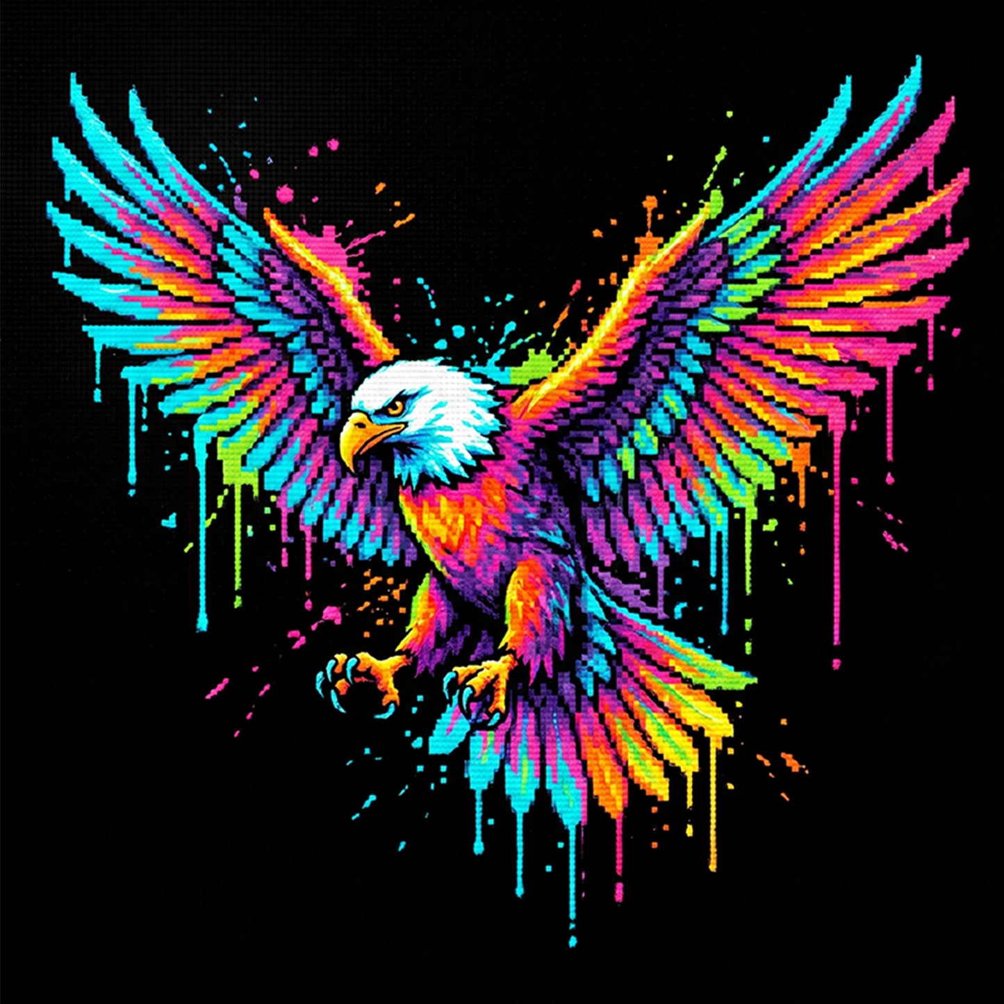 Eagle - Full 14CT Stamped Cross Stitch 30x30CM - Huacan