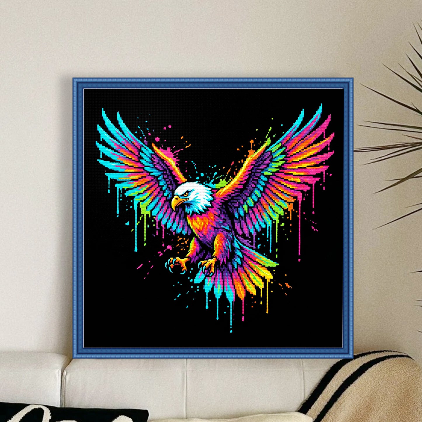 Eagle - Full 14CT Stamped Cross Stitch 30x30CM - Huacan