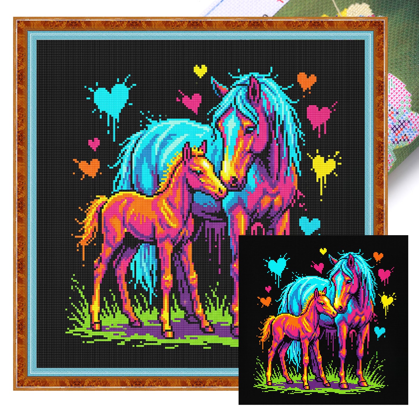 Horse - Full 14CT Stamped Cross Stitch 30x30CM - Huacan
