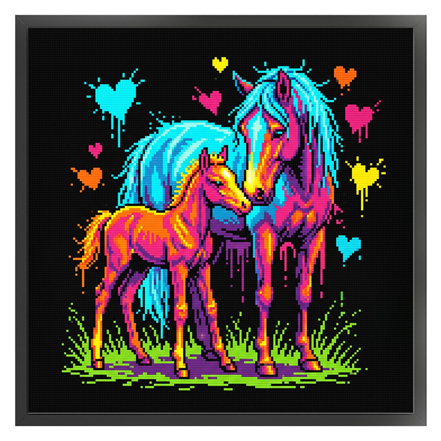Horse - Full 14CT Stamped Cross Stitch 30x30CM - Huacan