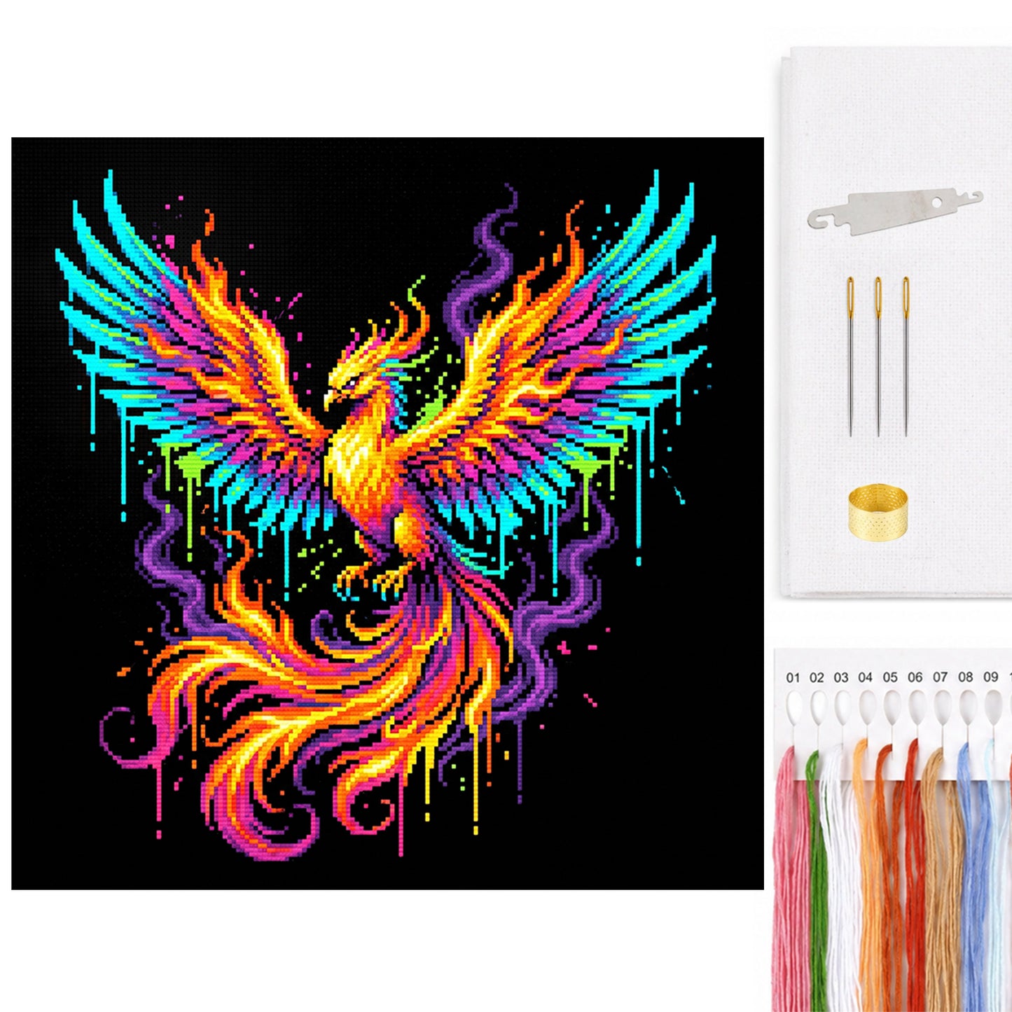 Phoenix - Full 14CT Counted Cross Stitch 30x30CM - Yishu