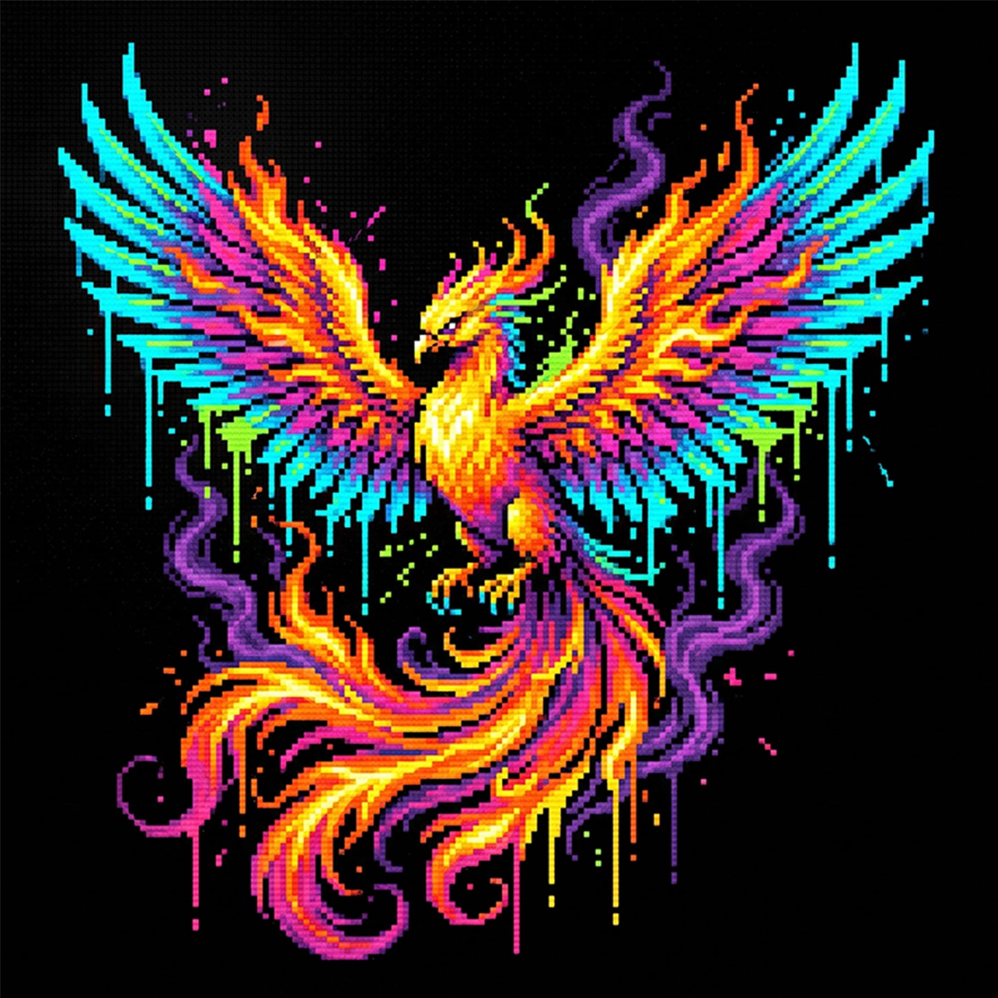 Phoenix - Full 14CT Counted Cross Stitch 30x30CM - Yishu
