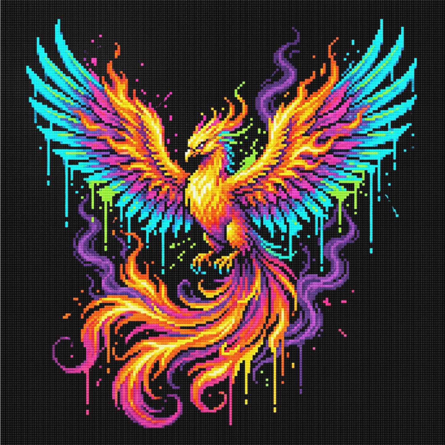 Phoenix - Full 14CT Counted Cross Stitch 30x30CM - Yishu