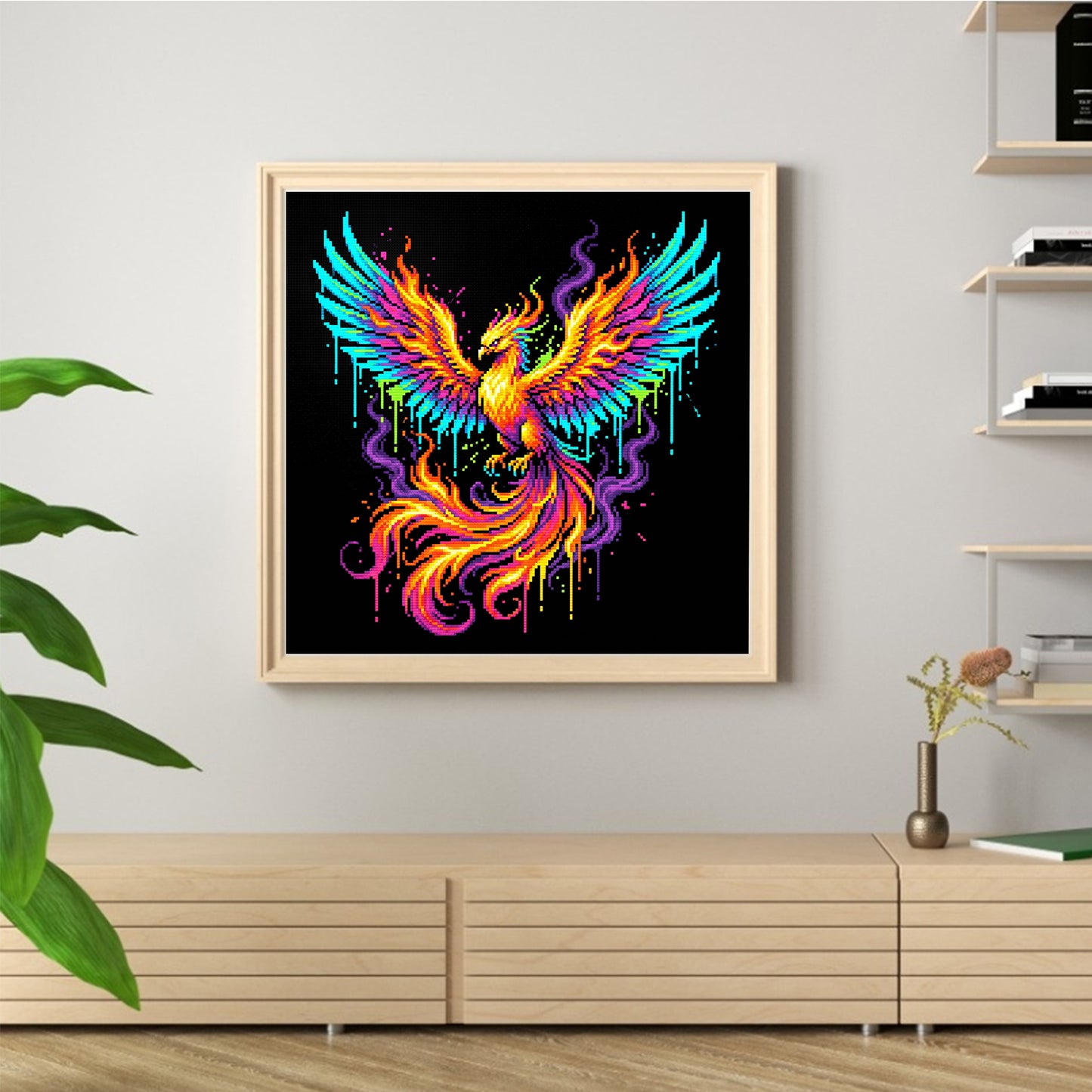 Phoenix - Full 14CT Counted Cross Stitch 30x30CM - Yishu