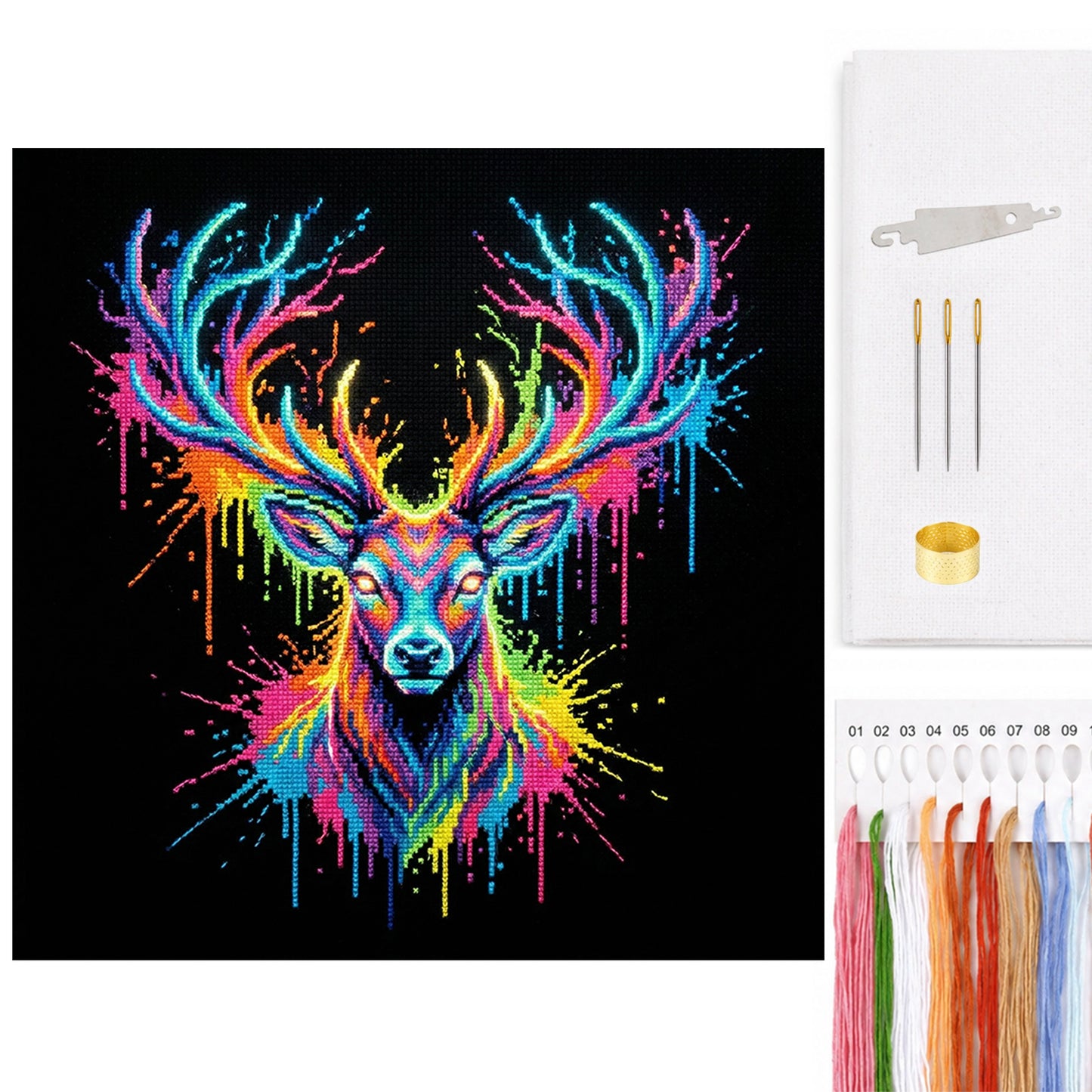 Stag - Full 14CT Counted Cross Stitch 30x30CM - Yishu
