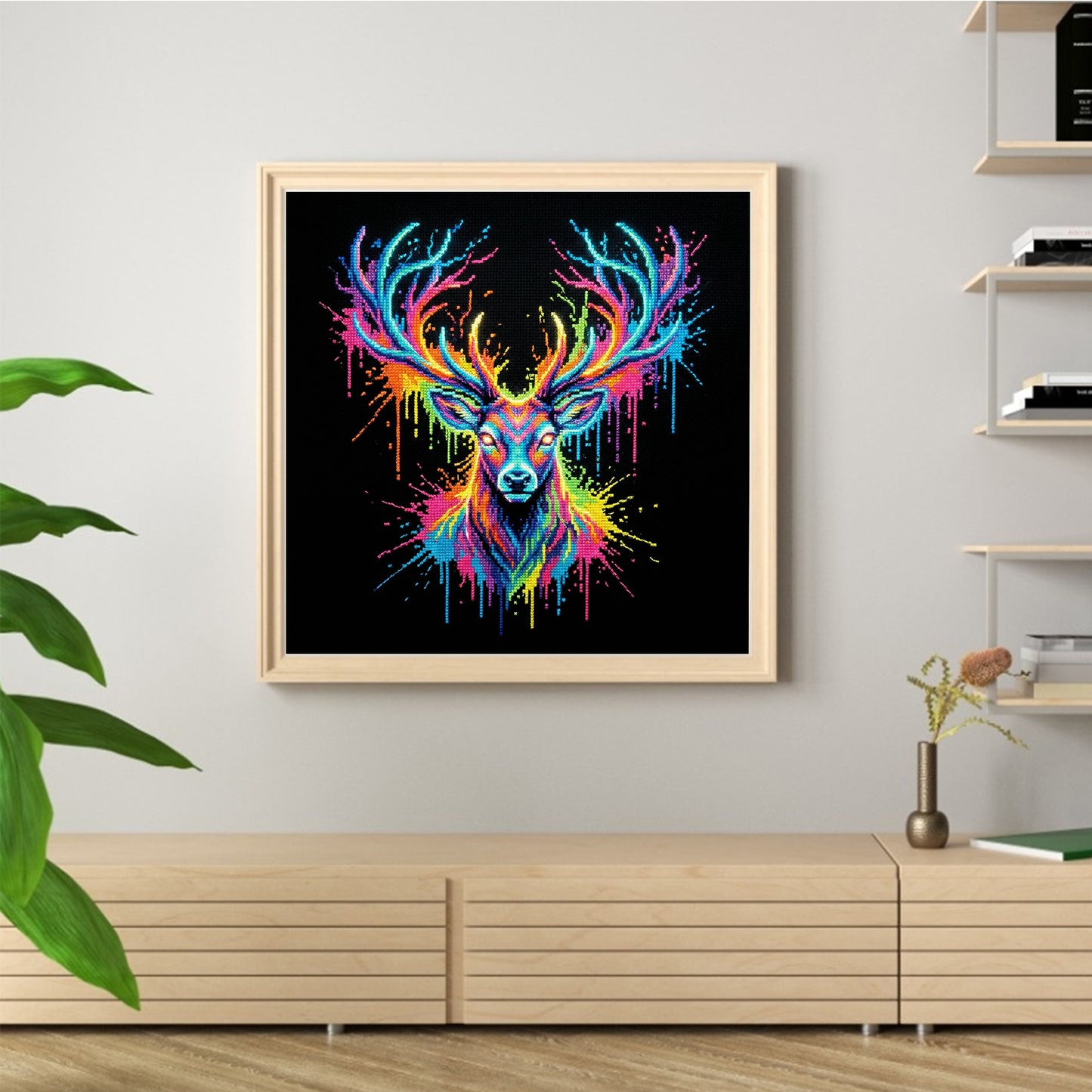 Stag - Full 14CT Counted Cross Stitch 30x30CM - Yishu