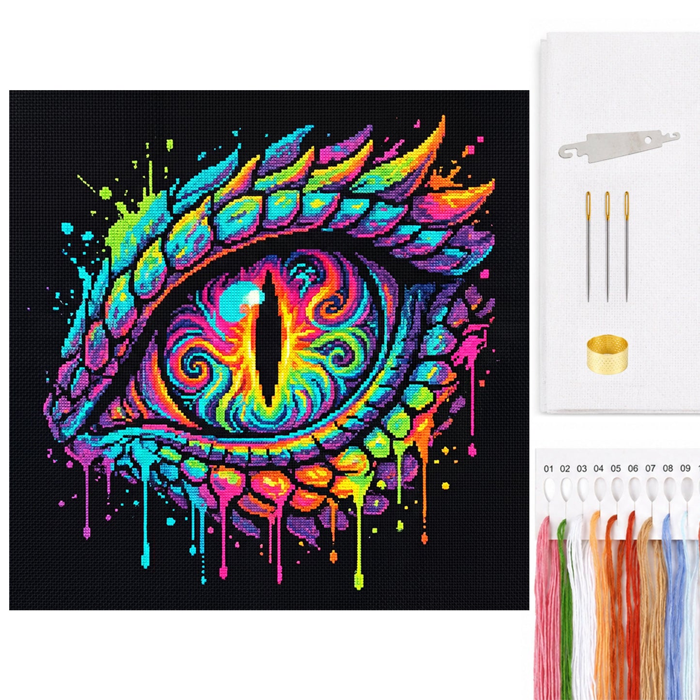 Dragon Eye - Full 14CT Counted Cross Stitch 30x30CM - Yishu