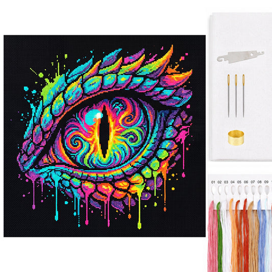 Dragon Eye - Full 14CT Counted Cross Stitch 30x30CM - Yishu