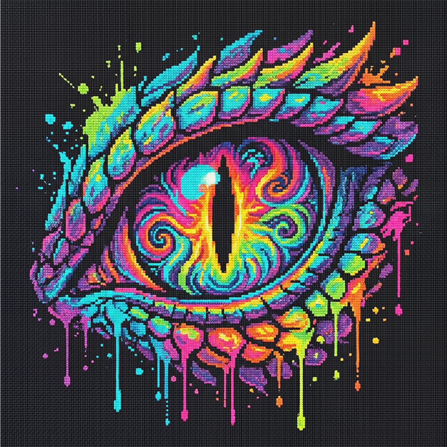 Dragon Eye - Full 14CT Counted Cross Stitch 30x30CM - Yishu
