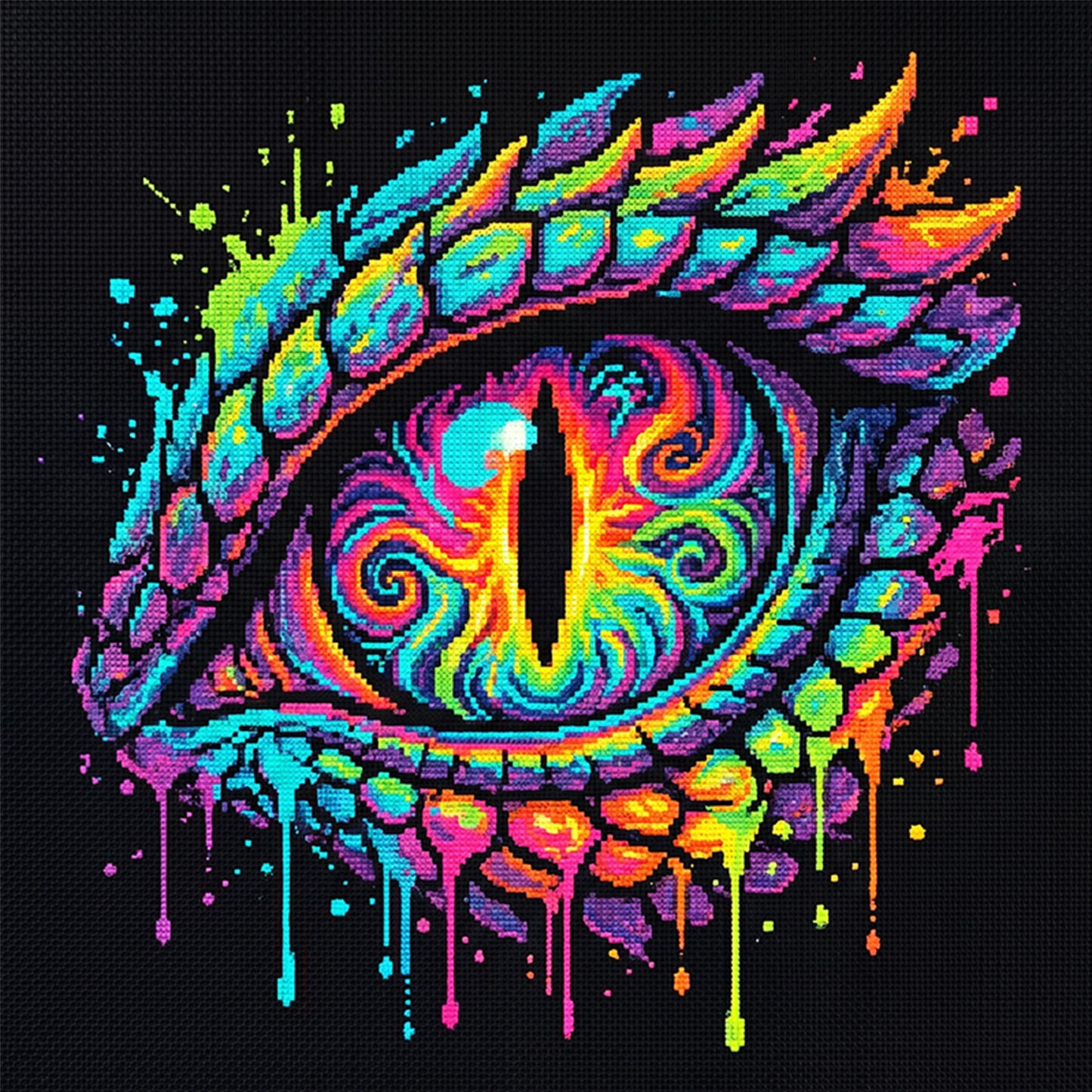 Dragon Eye - Full 14CT Counted Cross Stitch 30x30CM - Yishu