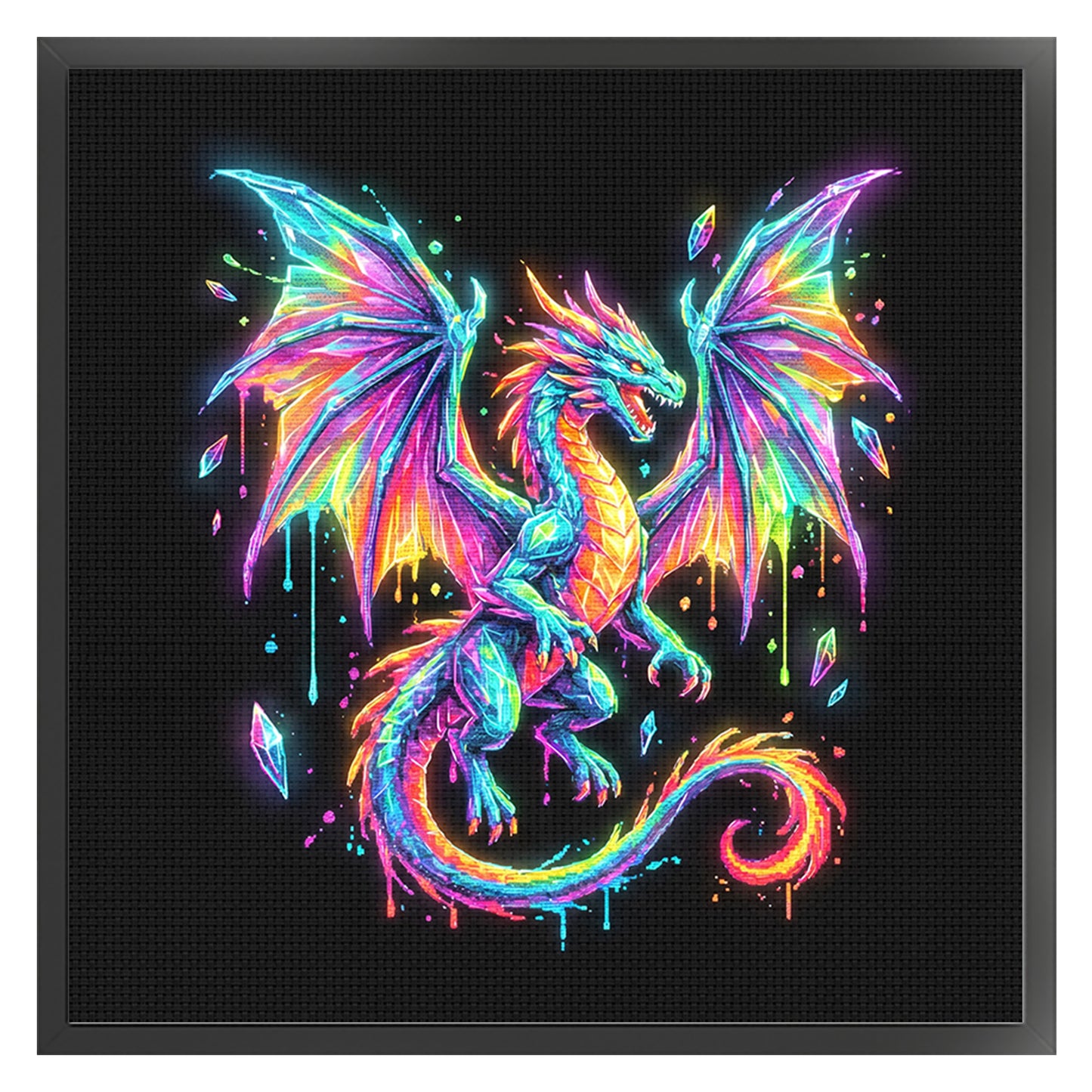 Rainbow Dragon - Full 14CT Counted Cross Stitch 30x30CM - Yishu