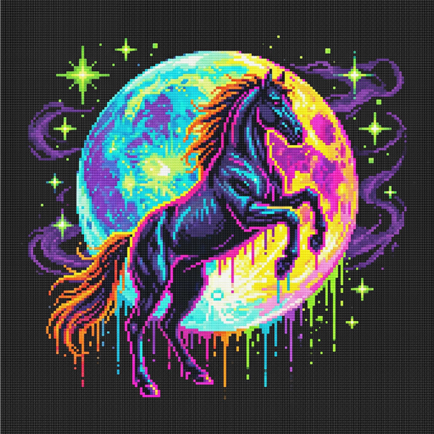 Horse - Full 14CT Counted Cross Stitch 30x30CM - Yishu
