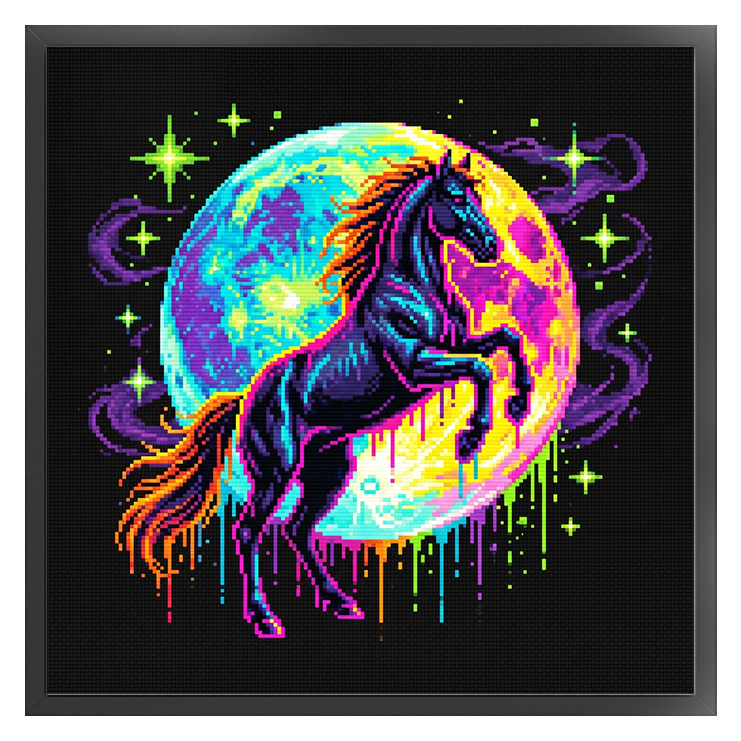 Horse - Full 14CT Counted Cross Stitch 30x30CM - Yishu