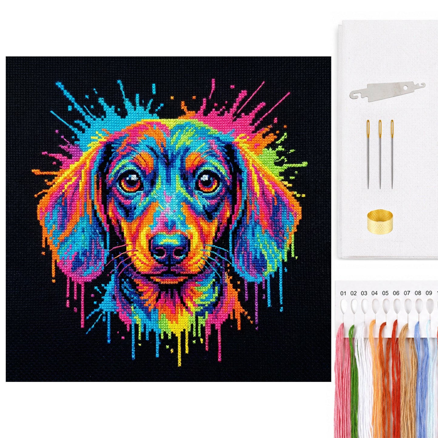 Dachshund - Full 14CT Counted Cross Stitch 30x30CM - Yishu