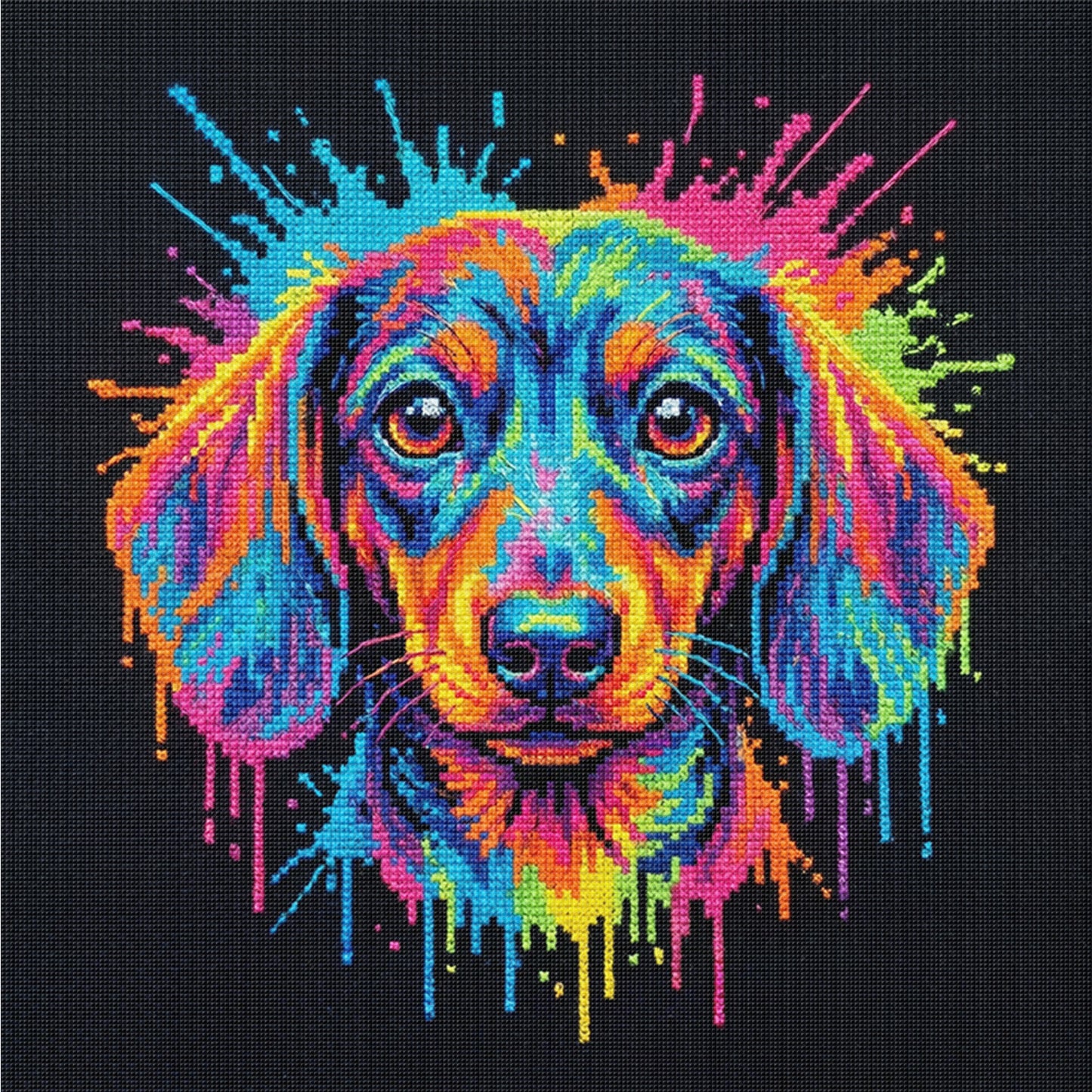 Dachshund - Full 14CT Counted Cross Stitch 30x30CM - Yishu